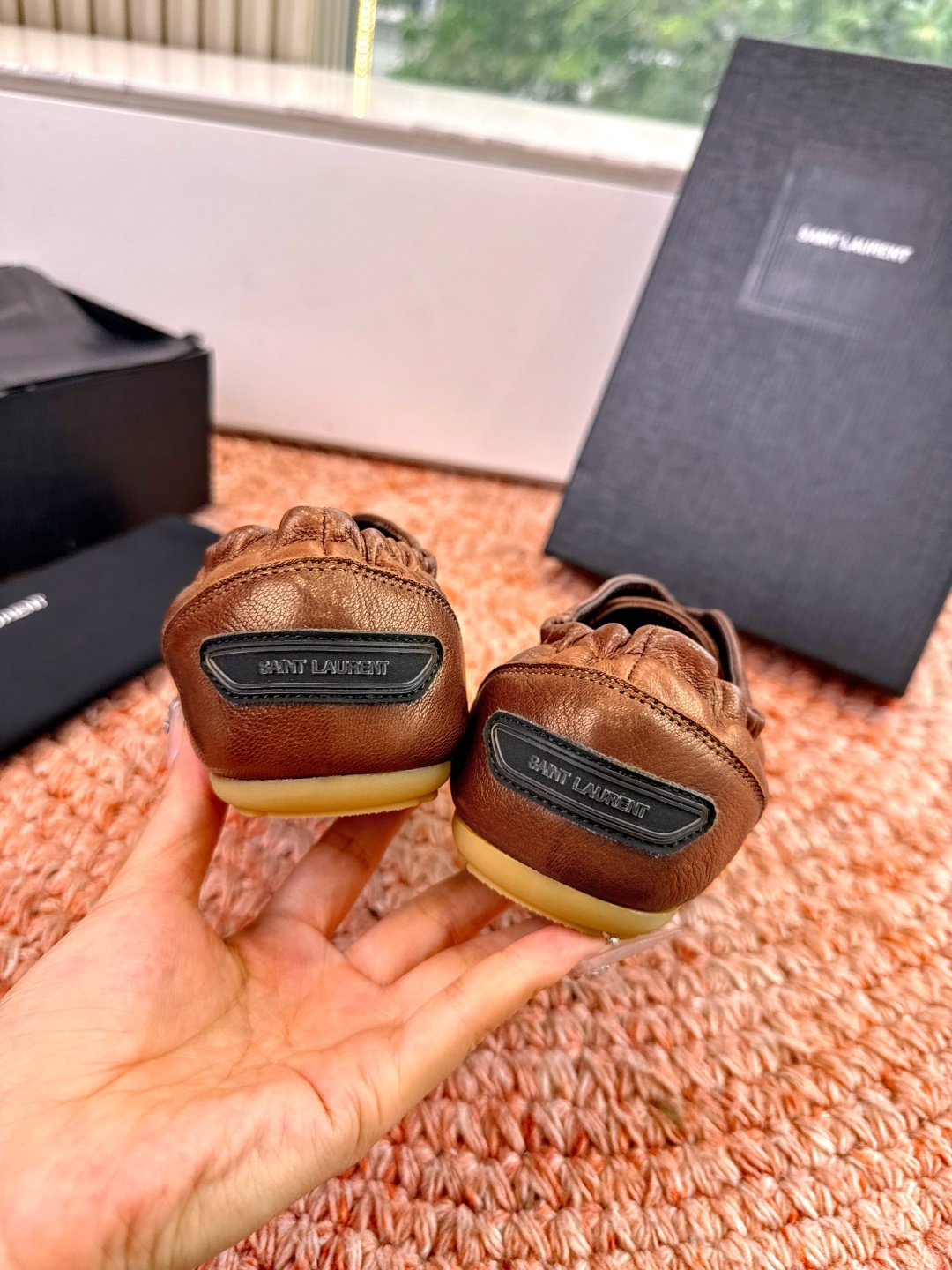 🌾G988Saint Lauren*YSL圣罗兰2026新品YSL小logo两穿踩跟乐福鞋新款系带休闲鞋