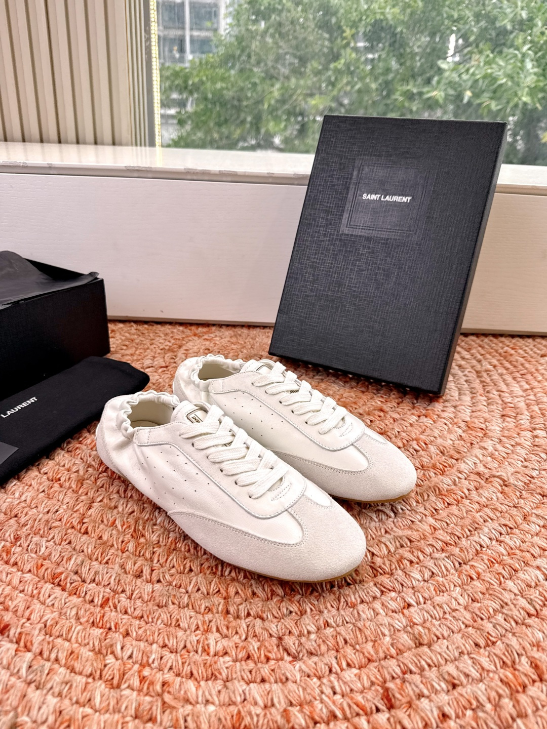 🌾G988Saint Lauren*YSL圣罗兰2026新品YSL小logo两穿踩跟乐福鞋新款系带休闲鞋