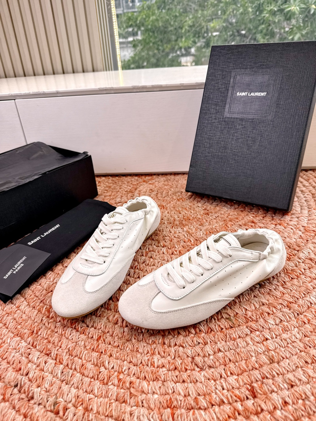 🌾G988Saint Lauren*YSL圣罗兰2026新品YSL小logo两穿踩跟乐福鞋新款系带休闲鞋