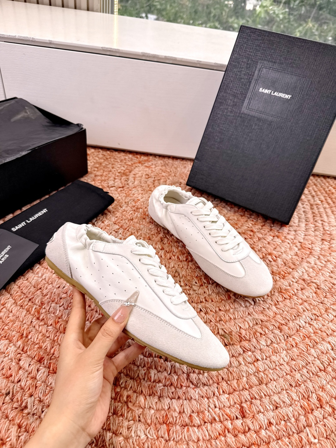 🌾G988Saint Lauren*YSL圣罗兰2026新品YSL小logo两穿踩跟乐福鞋新款系带休闲鞋