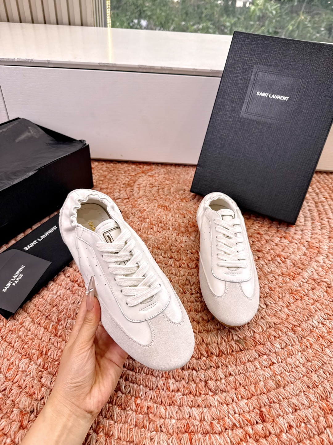 🌾G988Saint Lauren*YSL圣罗兰2026新品YSL小logo两穿踩跟乐福鞋新款系带休闲鞋