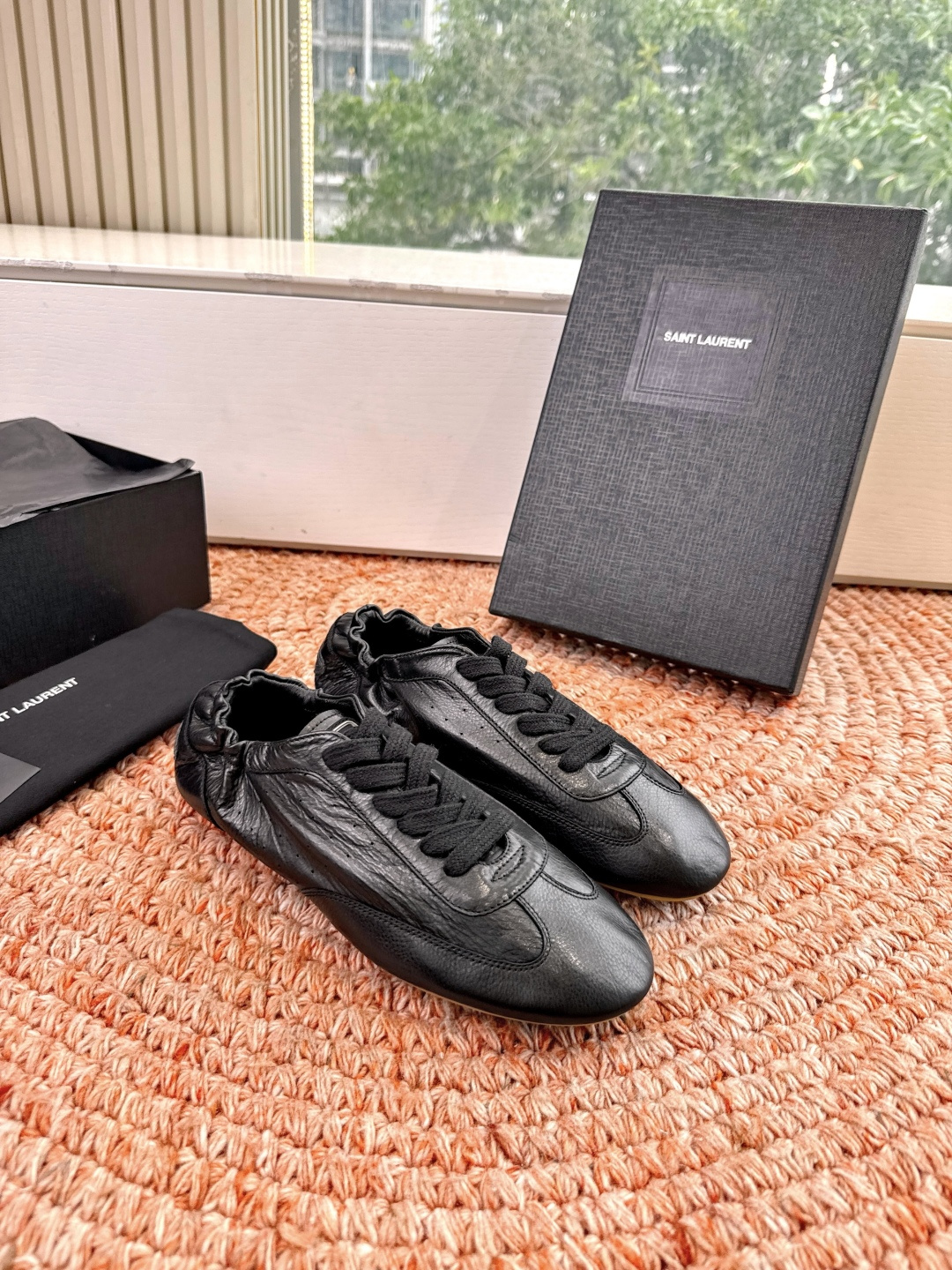 🌾G988Saint Lauren*YSL圣罗兰2026新品YSL小logo两穿踩跟乐福鞋新款系带休闲鞋