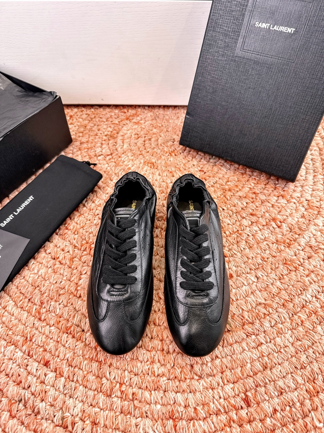 🌾G988Saint Lauren*YSL圣罗兰2026新品YSL小logo两穿踩跟乐福鞋新款系带休闲鞋