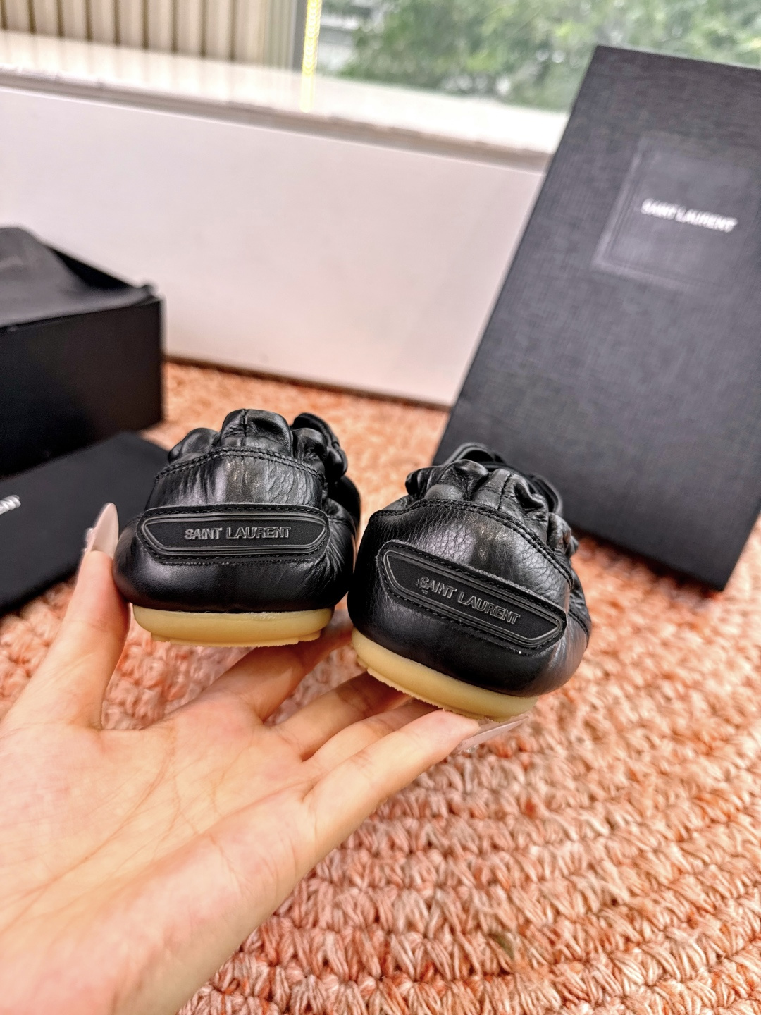 🌾G988Saint Lauren*YSL圣罗兰2026新品YSL小logo两穿踩跟乐福鞋新款系带休闲鞋
