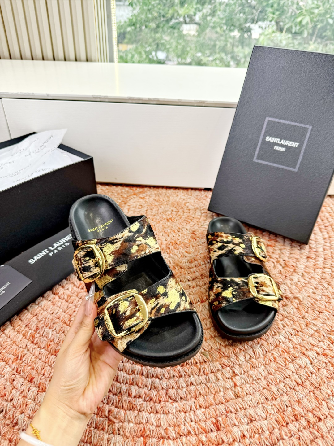 🌾G187Saint Lauren*YSL圣罗兰25ss新品YSL小logo沙滩拖鞋一定要收了它 有一丢