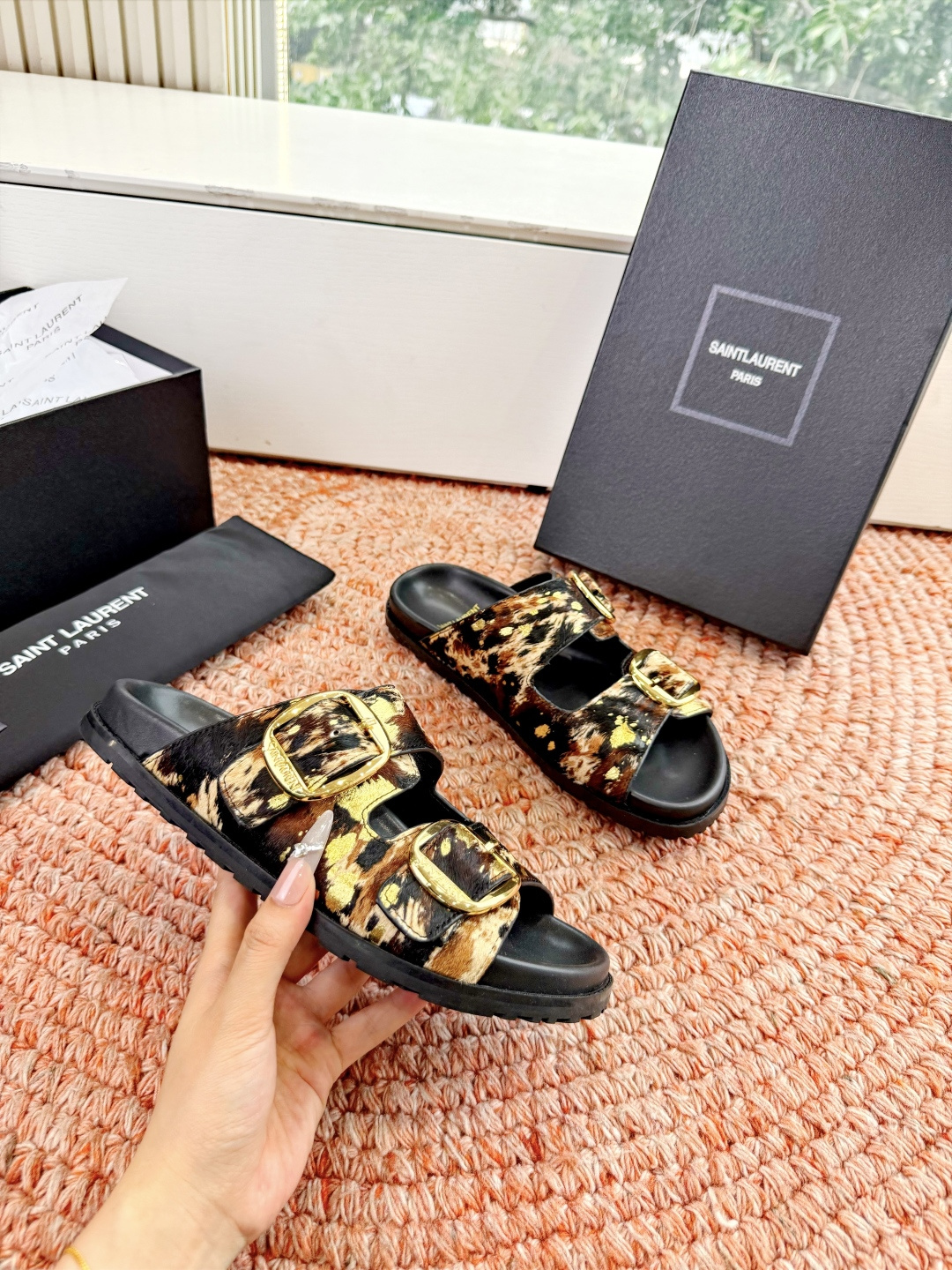 🌾G187Saint Lauren*YSL圣罗兰25ss新品YSL小logo沙滩拖鞋一定要收了它 有一丢