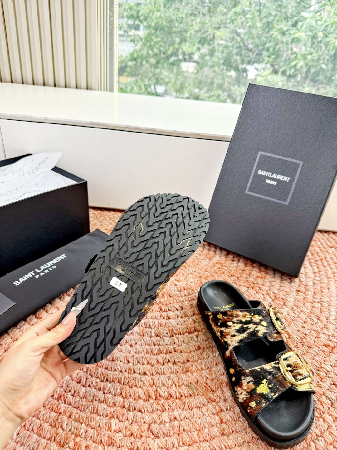 🌾G187Saint Lauren*YSL圣罗兰25ss新品YSL小logo沙滩拖鞋一定要收了它 有一丢