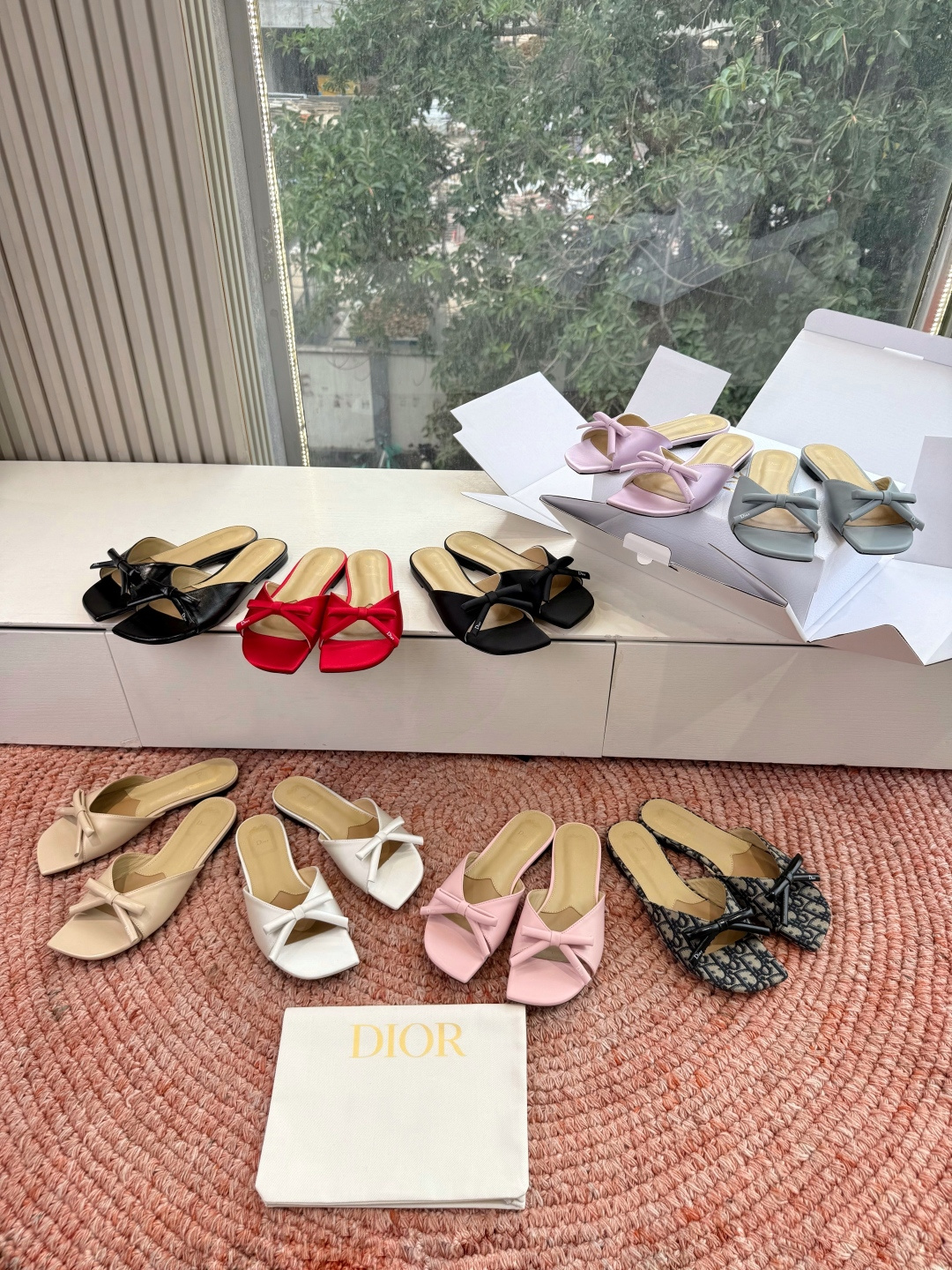 🌾G030顶级品质Dior/迪奥26WF早春新蝴蝶结高跟拖鞋凉鞋标志性金属D字扣缀于鞋头侧畔哑光鎏金质感