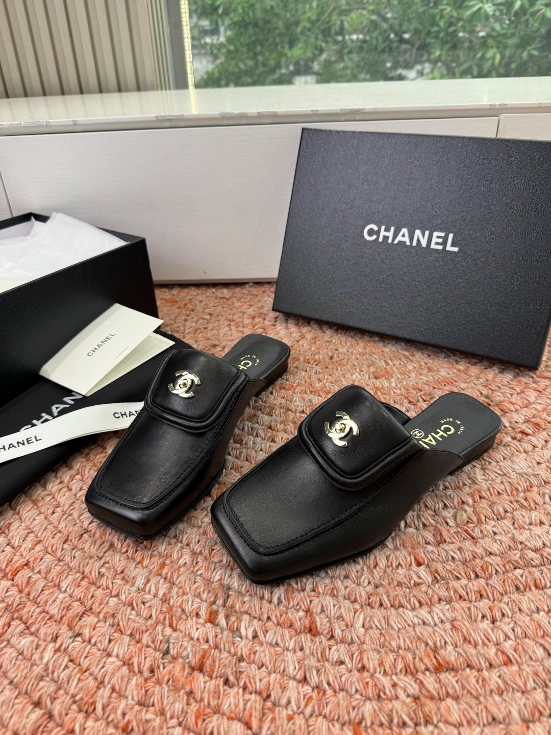 🌾G689😀CHANE*｜小香2026走秀款双C锁扣单鞋凉鞋包头玛丽珍乐福鞋单鞋大方头平底当巴黎大皇宫的