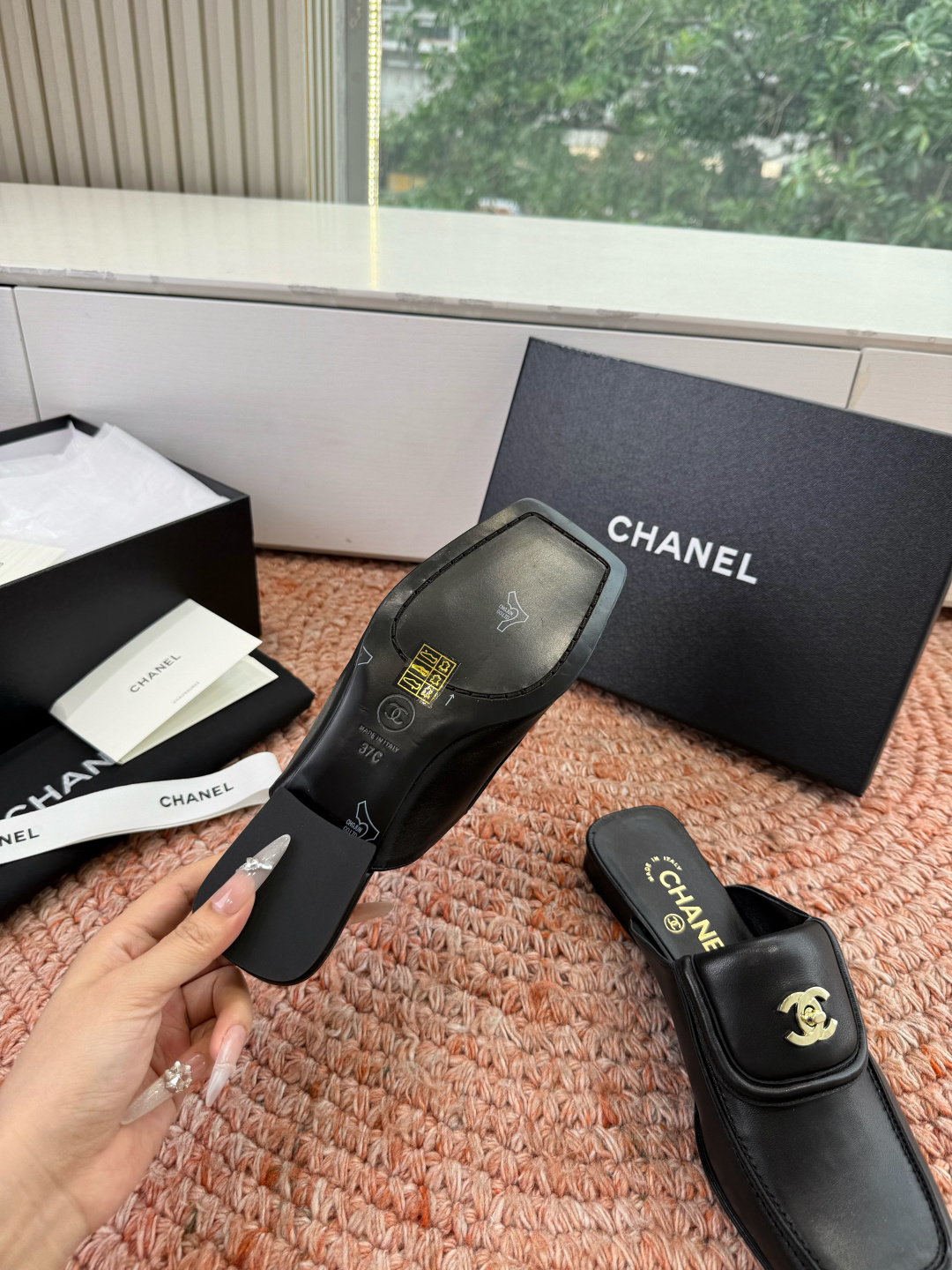 🌾G689😀CHANE*｜小香2026走秀款双C锁扣单鞋凉鞋包头玛丽珍乐福鞋单鞋大方头平底当巴黎大皇宫的