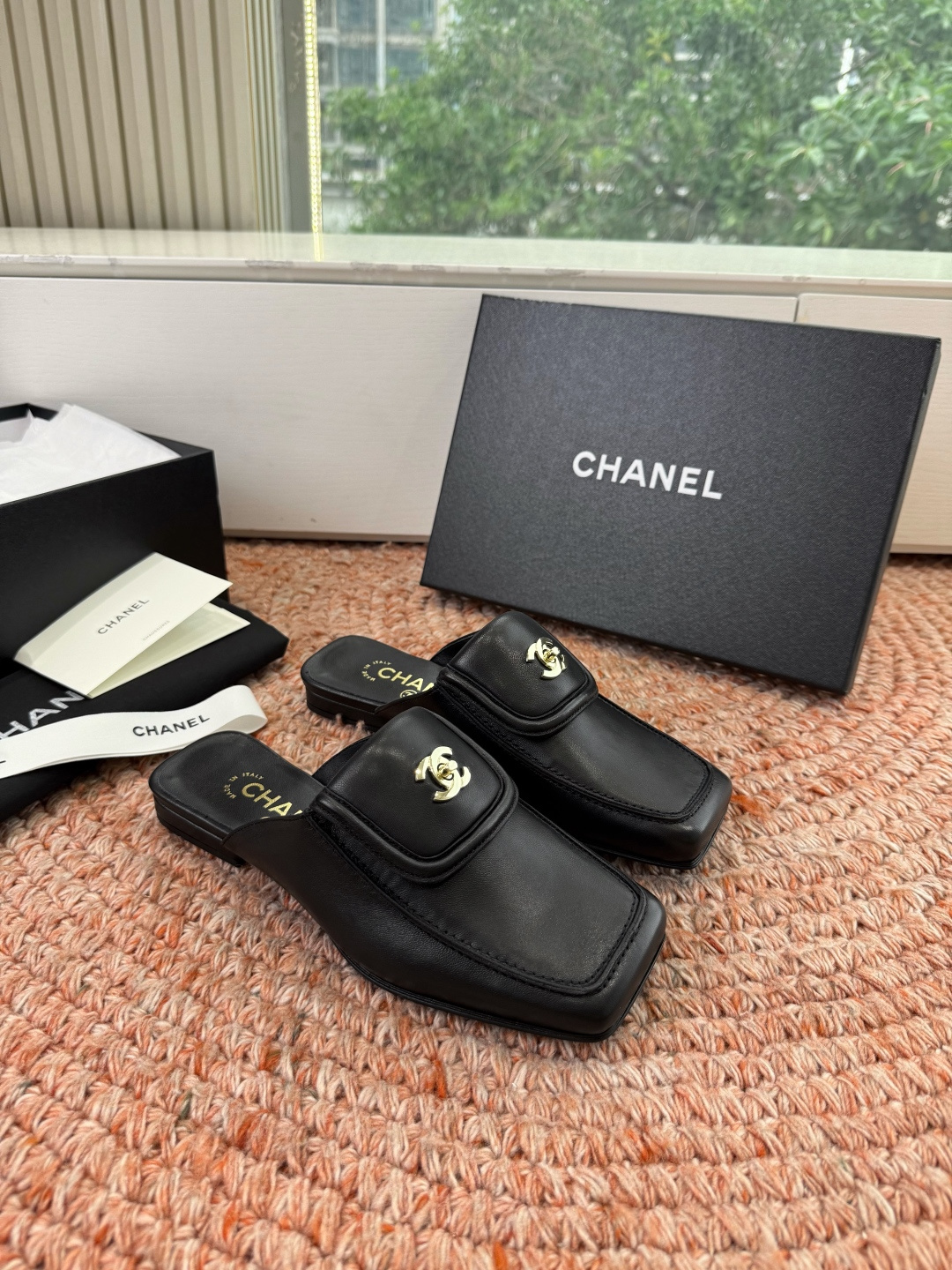 🌾G689😀CHANE*｜小香2026走秀款双C锁扣单鞋凉鞋包头玛丽珍乐福鞋单鞋大方头平底当巴黎大皇宫的