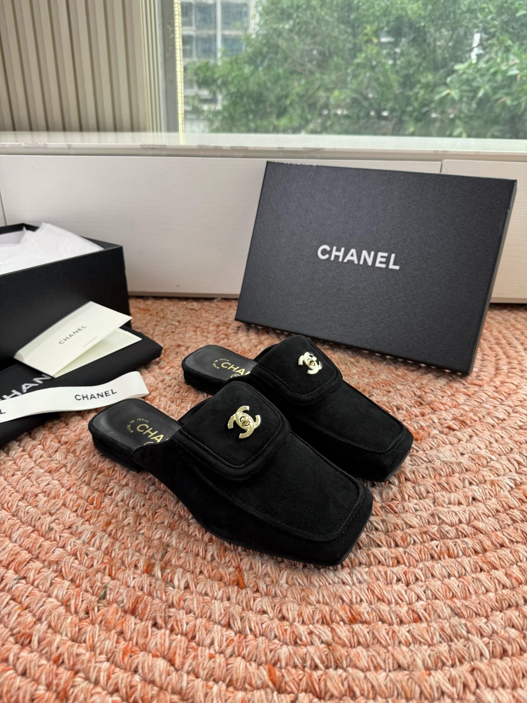 🌾G689😀CHANE*｜小香2026走秀款双C锁扣单鞋凉鞋包头玛丽珍乐福鞋单鞋大方头平底当巴黎大皇宫的