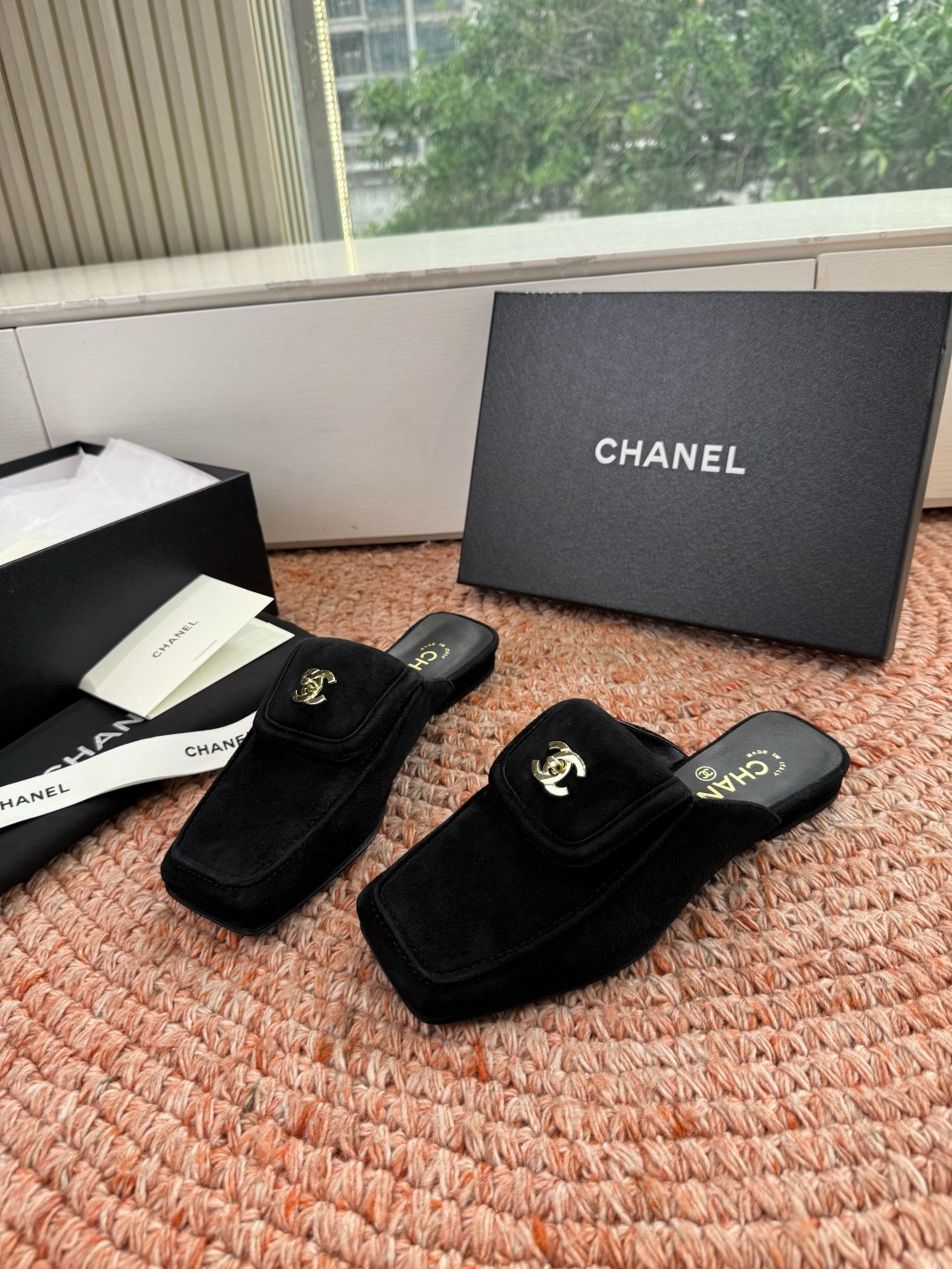 🌾G689😀CHANE*｜小香2026走秀款双C锁扣单鞋凉鞋包头玛丽珍乐福鞋单鞋大方头平底当巴黎大皇宫的