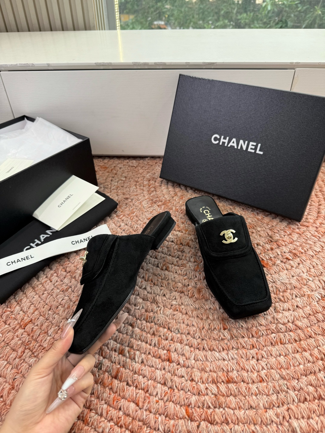 🌾G689😀CHANE*｜小香2026走秀款双C锁扣单鞋凉鞋包头玛丽珍乐福鞋单鞋大方头平底当巴黎大皇宫的