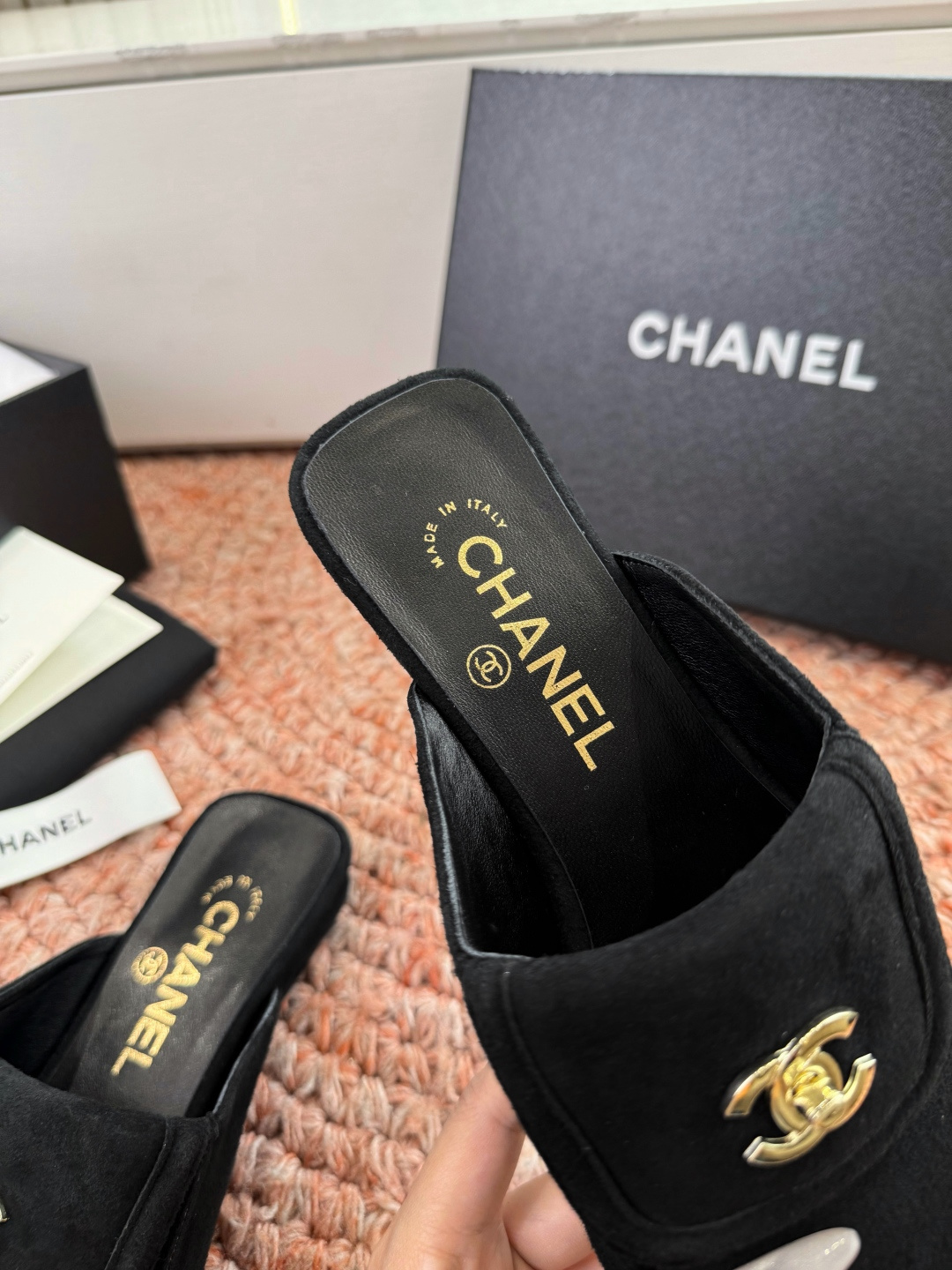 🌾G689😀CHANE*｜小香2026走秀款双C锁扣单鞋凉鞋包头玛丽珍乐福鞋单鞋大方头平底当巴黎大皇宫的