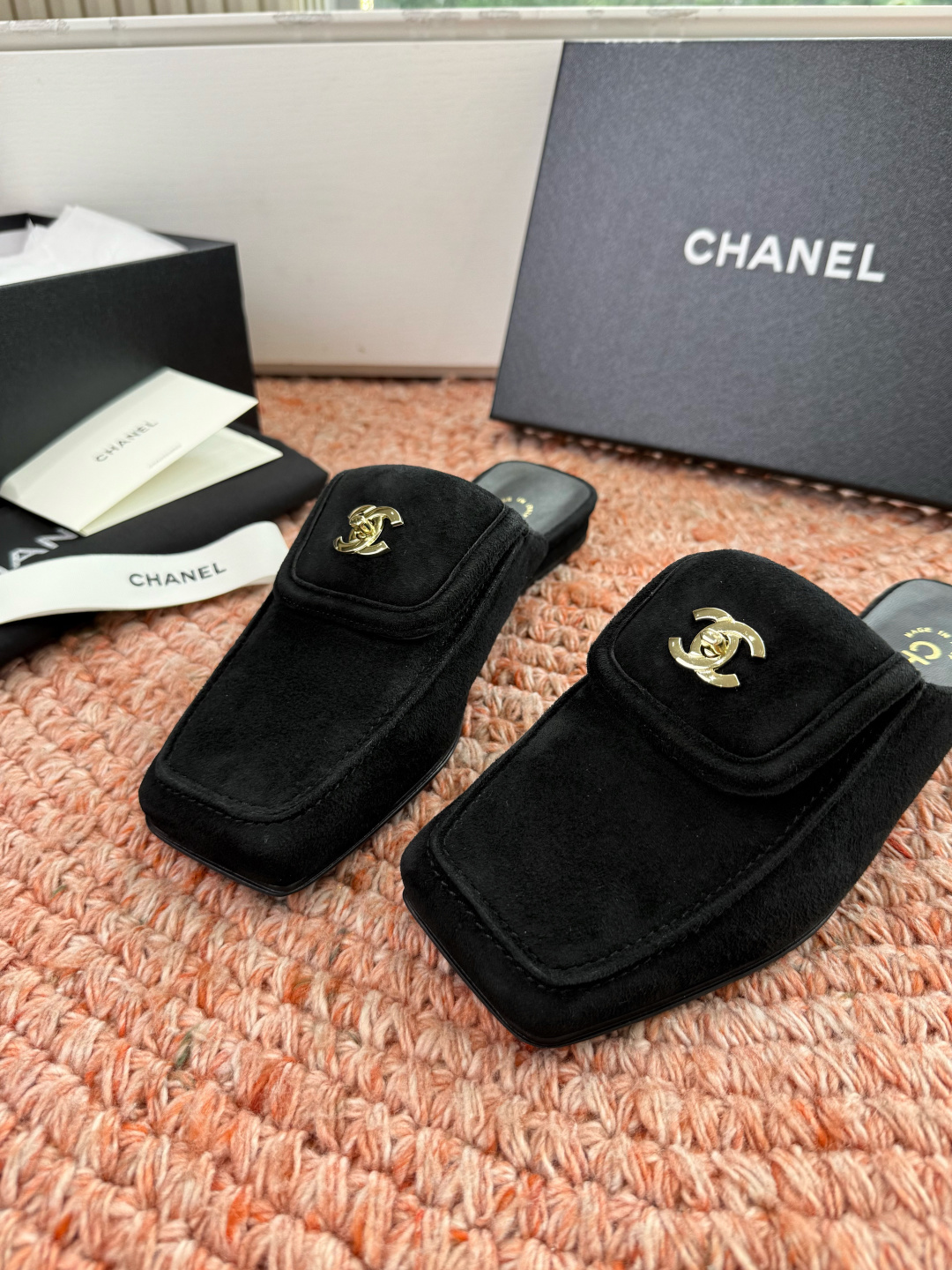 🌾G689😀CHANE*｜小香2026走秀款双C锁扣单鞋凉鞋包头玛丽珍乐福鞋单鞋大方头平底当巴黎大皇宫的