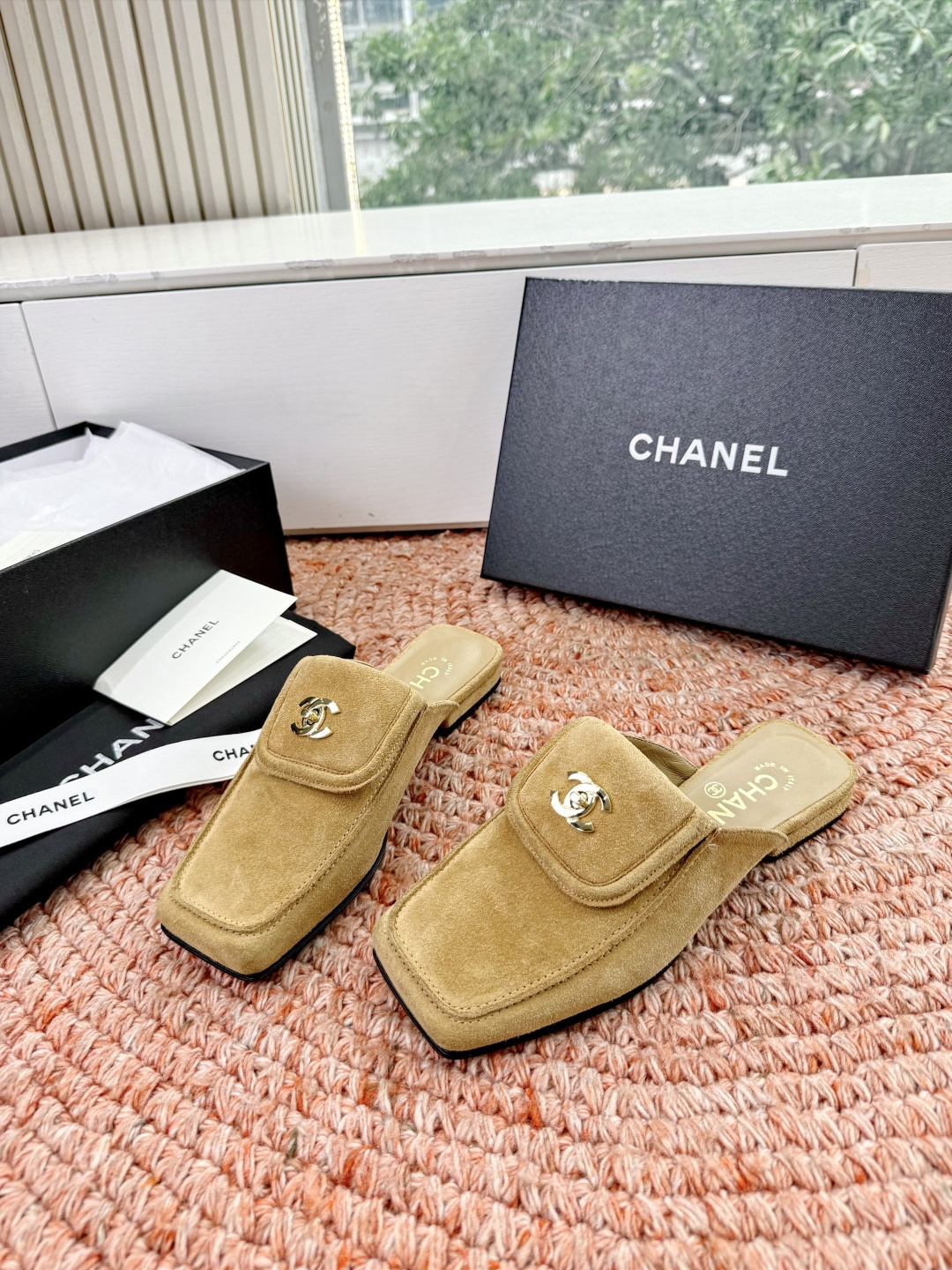 🌾G689😀CHANE*｜小香2026走秀款双C锁扣单鞋凉鞋包头玛丽珍乐福鞋单鞋大方头平底当巴黎大皇宫的