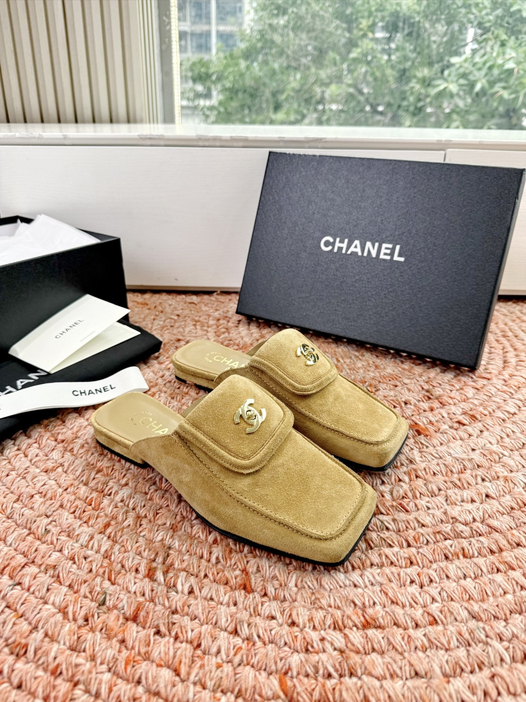 🌾G689😀CHANE*｜小香2026走秀款双C锁扣单鞋凉鞋包头玛丽珍乐福鞋单鞋大方头平底当巴黎大皇宫的