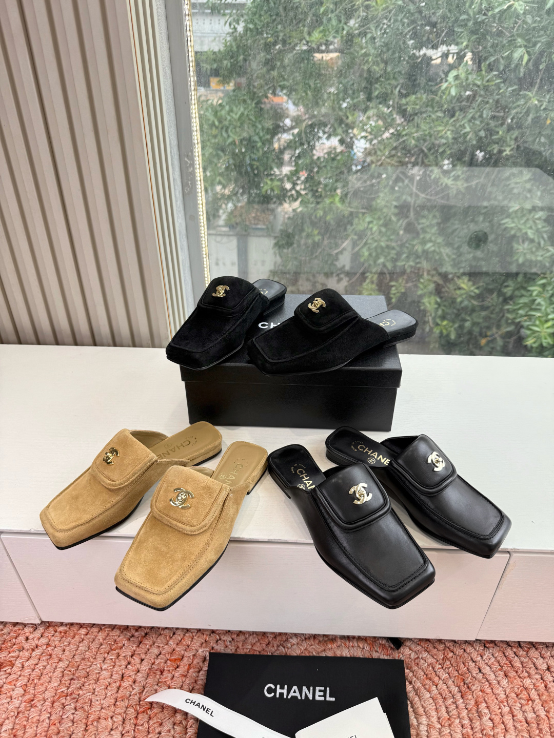 🌾G689😀CHANE*｜小香2026走秀款双C锁扣单鞋凉鞋包头玛丽珍乐福鞋单鞋大方头平底当巴黎大皇宫的