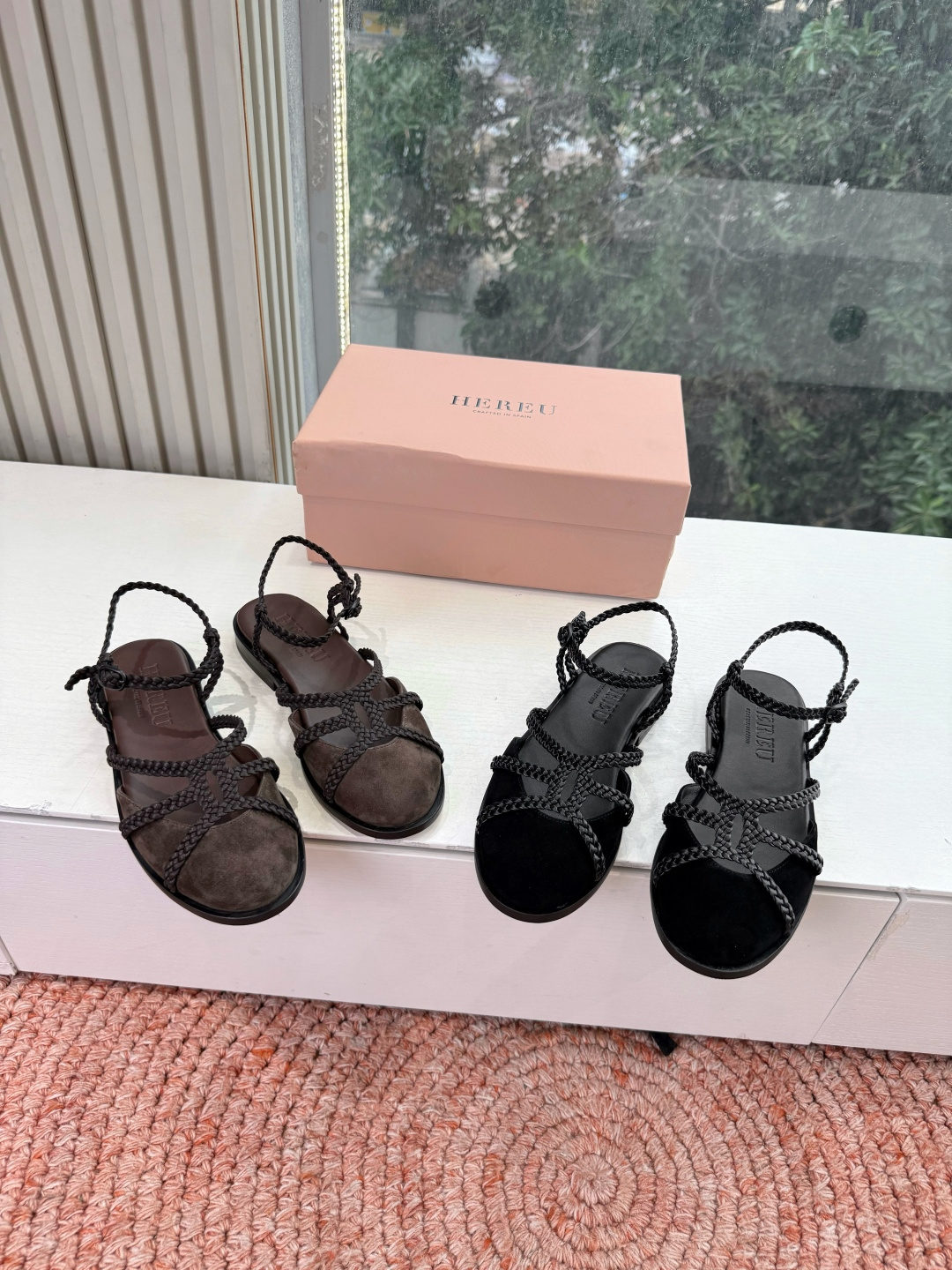 🌾G009所见即所得新款HEREU｜西班牙小众品牌高版本品质褶皱蝴蝶结圆头玛丽珍平底单鞋跳舞鞋面料：进口