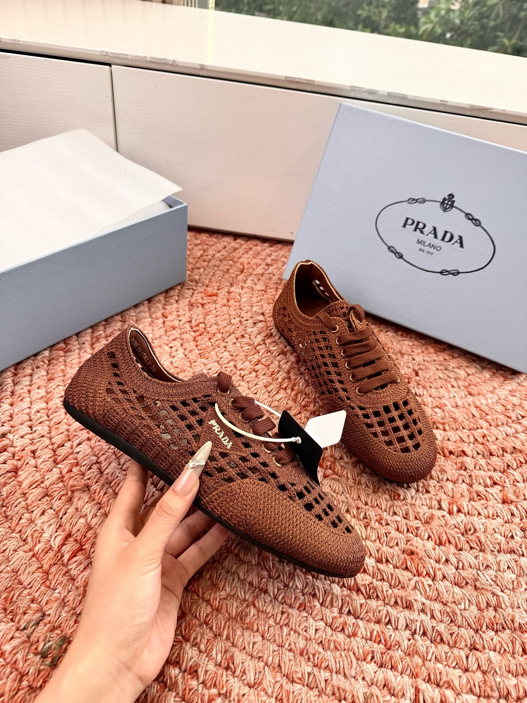 🌾G036Prada普拉达2026夏季新品缕空网休闲鞋 一双