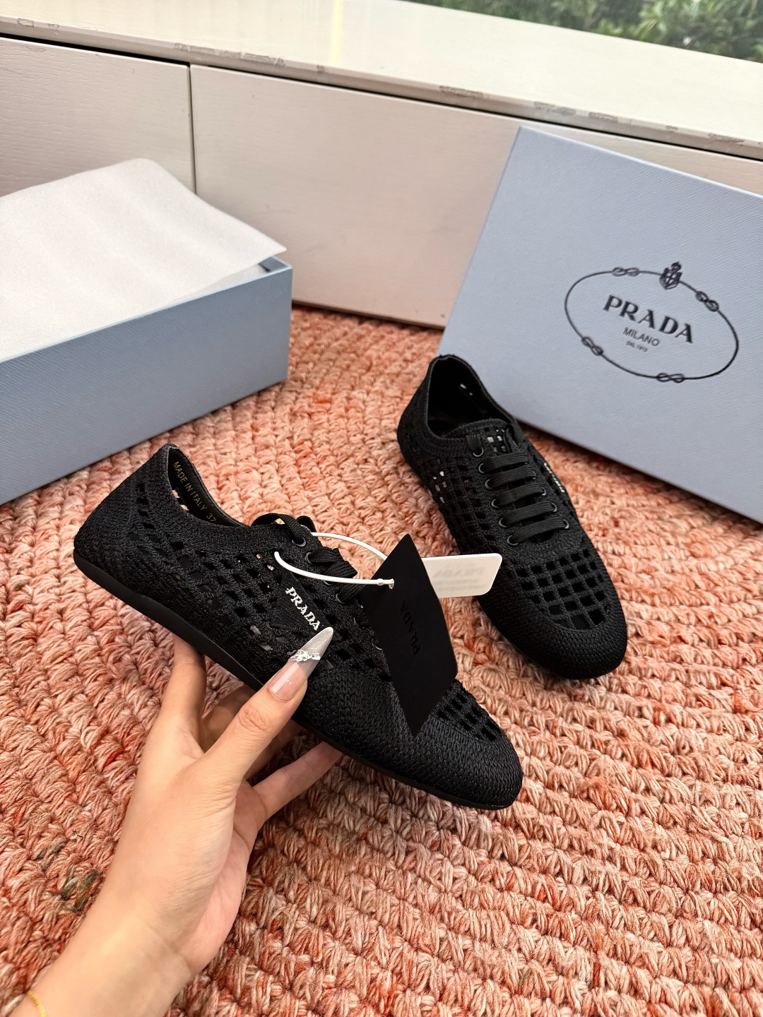 🌾G036Prada普拉达2026夏季新品缕空网休闲鞋 一双