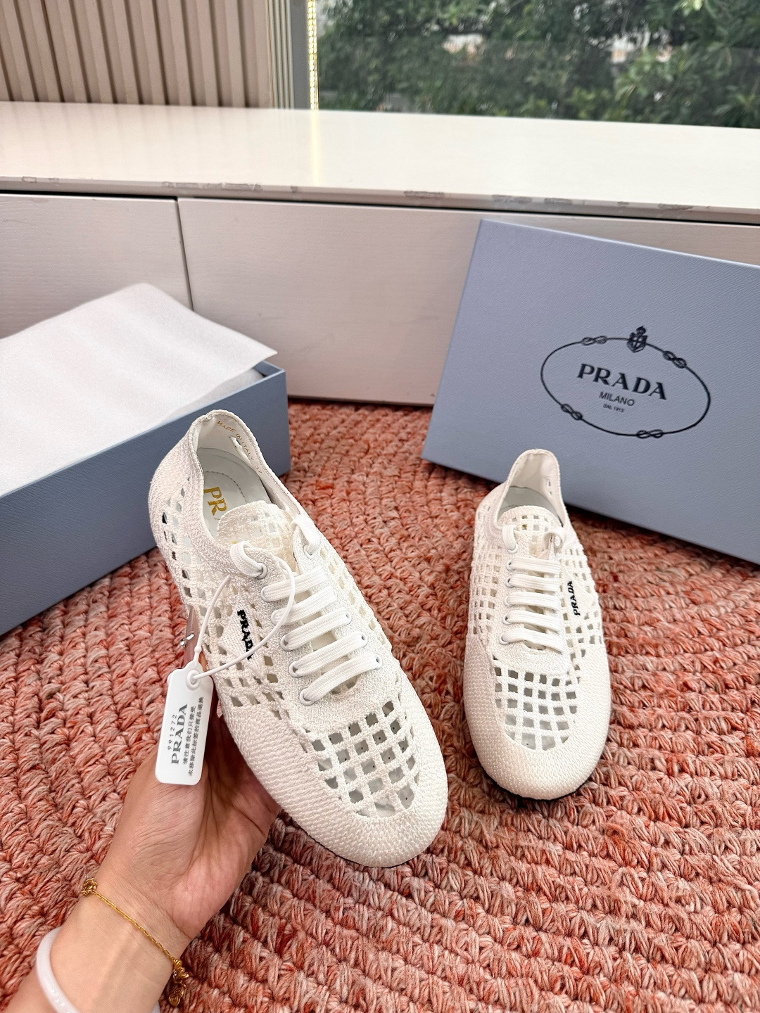 🌾G036Prada普拉达2026夏季新品缕空网休闲鞋 一双