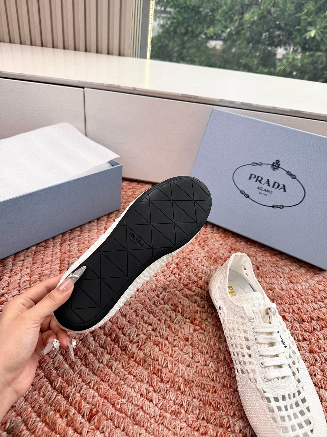 🌾G036Prada普拉达2026夏季新品缕空网休闲鞋 一双