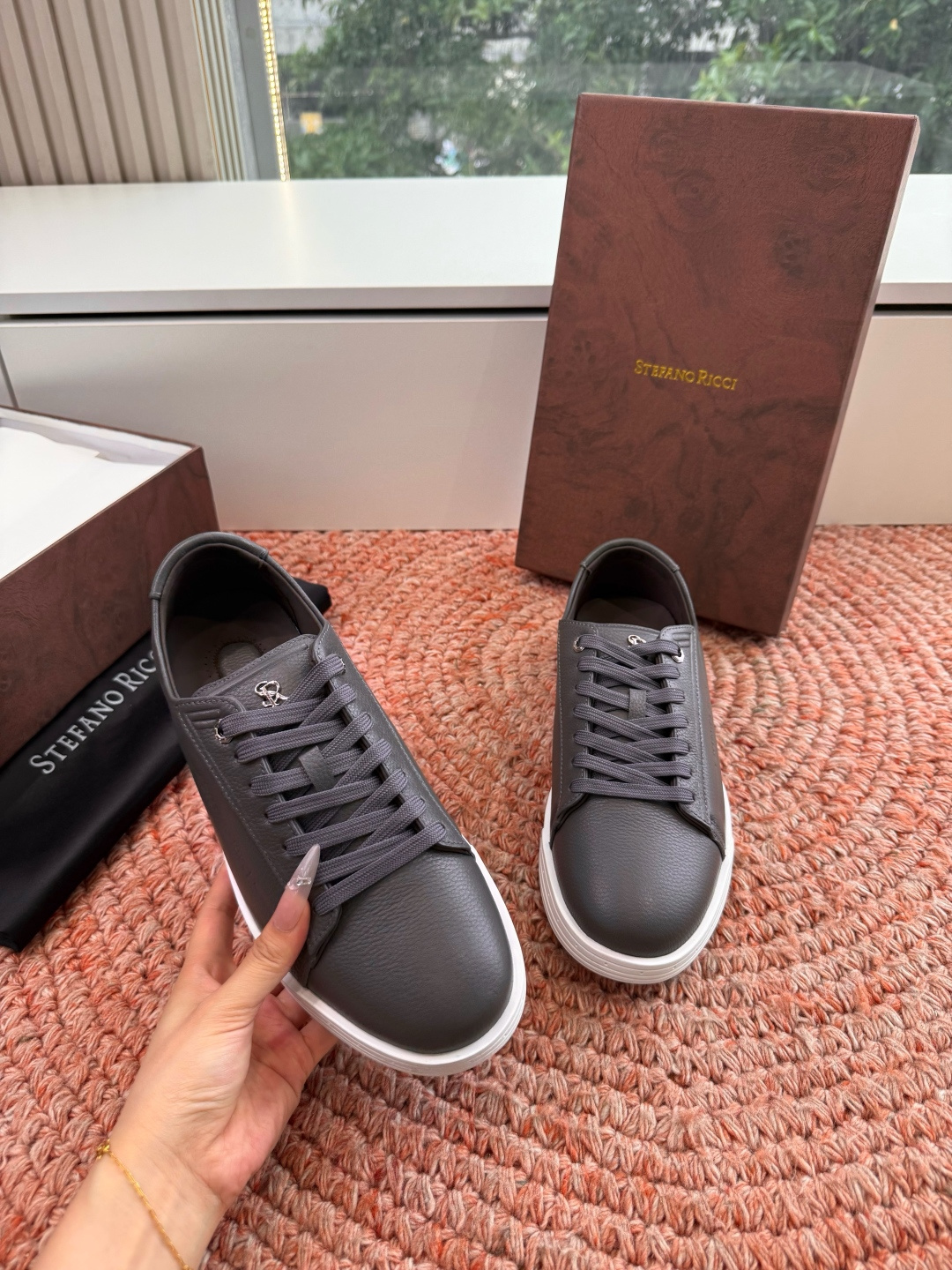 🌾G909顶级品质Stefano Ricci 史蒂芬高端奢侈品牌，男士休闲板鞋，麂皮面料打造，质感高端细