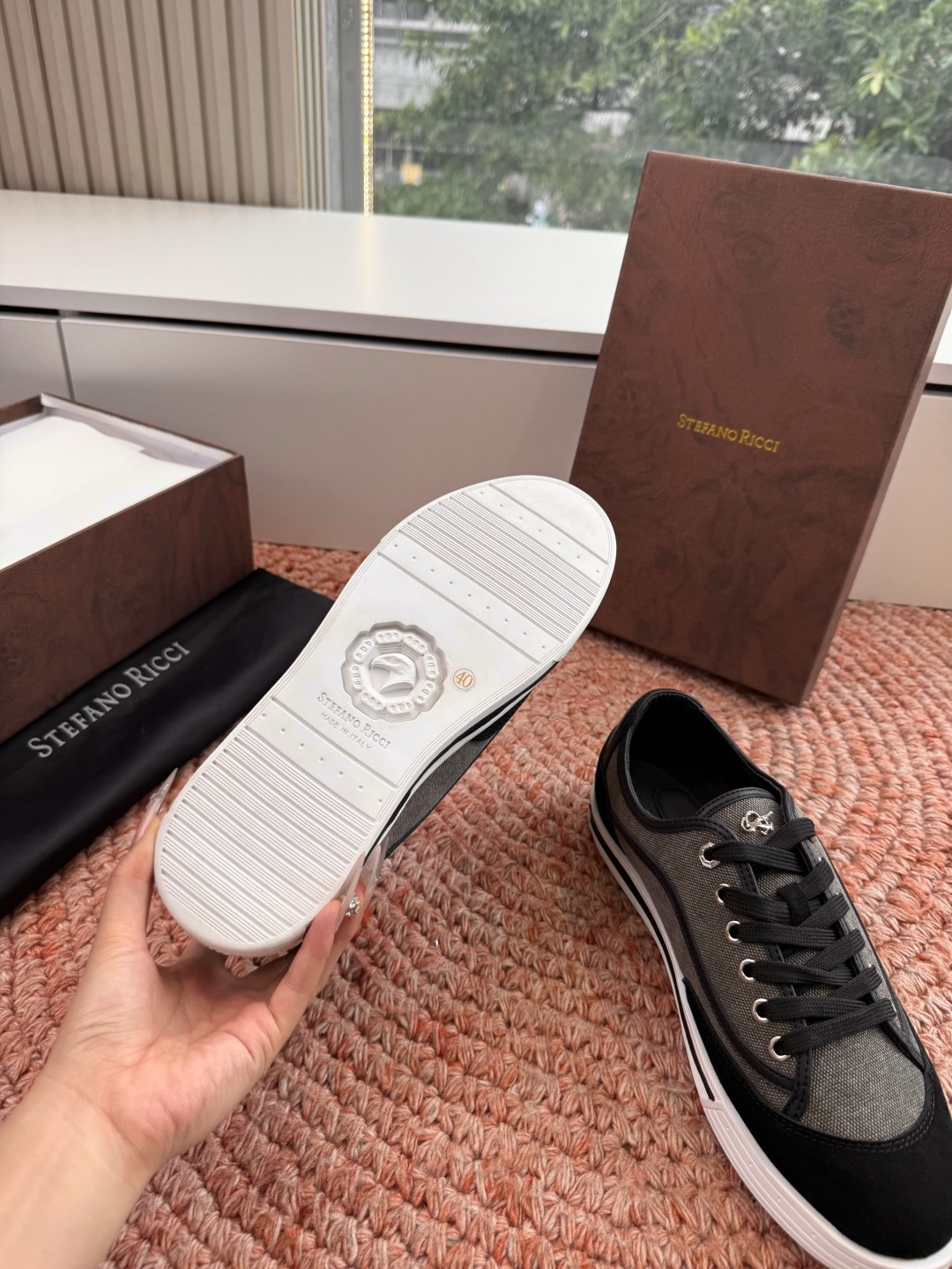 🌾G909顶级品质Stefano Ricci 史蒂芬高端奢侈品牌，男士休闲板鞋，麂皮面料打造，质感高端细