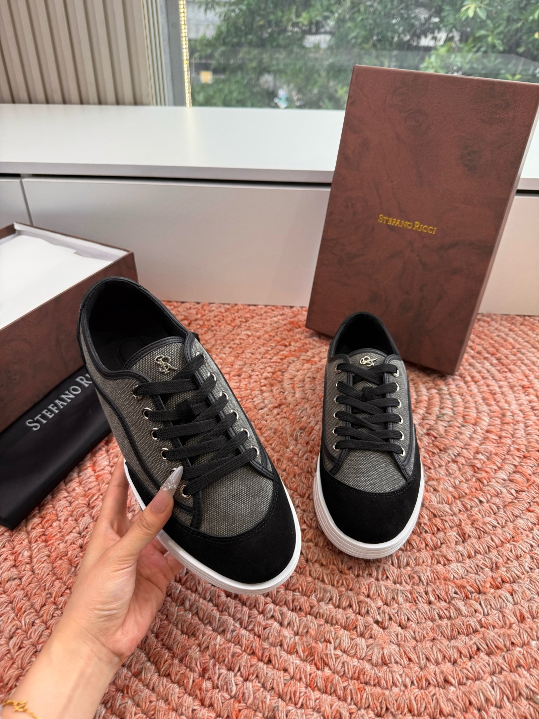 🌾G909顶级品质Stefano Ricci 史蒂芬高端奢侈品牌，男士休闲板鞋，麂皮面料打造，质感高端细