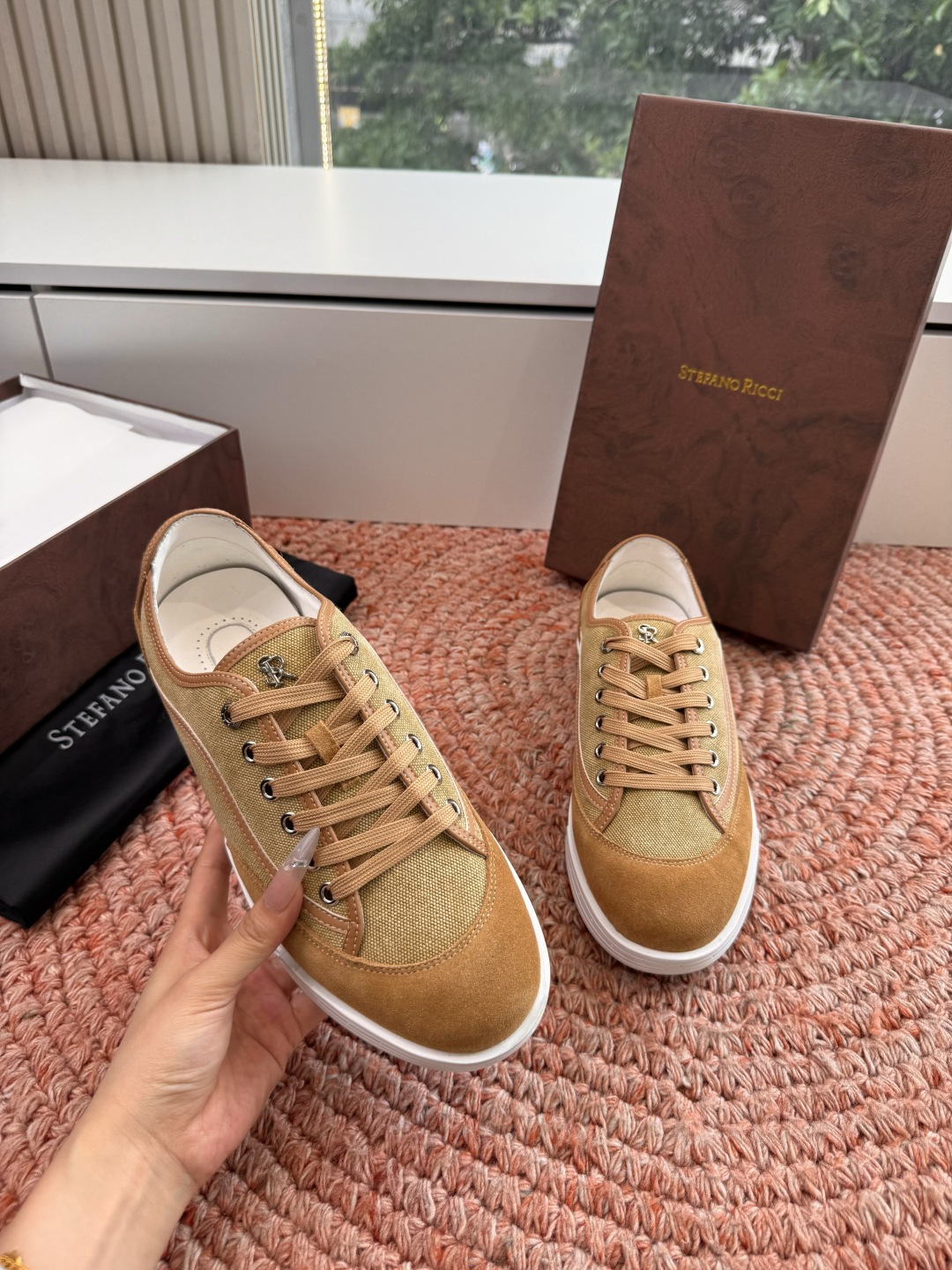 🌾G909顶级品质Stefano Ricci 史蒂芬高端奢侈品牌，男士休闲板鞋，麂皮面料打造，质感高端细