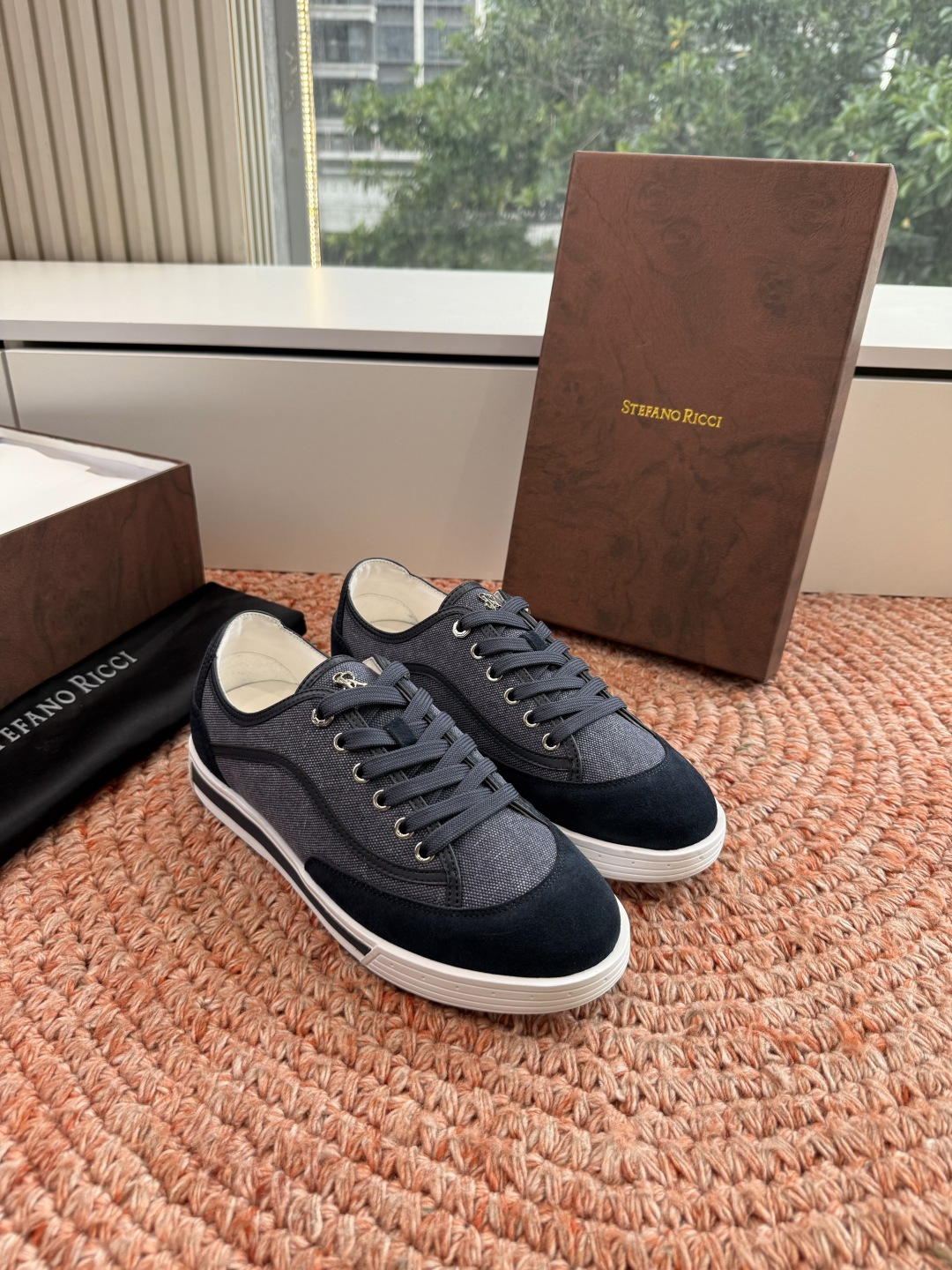 🌾G909顶级品质Stefano Ricci 史蒂芬高端奢侈品牌，男士休闲板鞋，麂皮面料打造，质感高端细