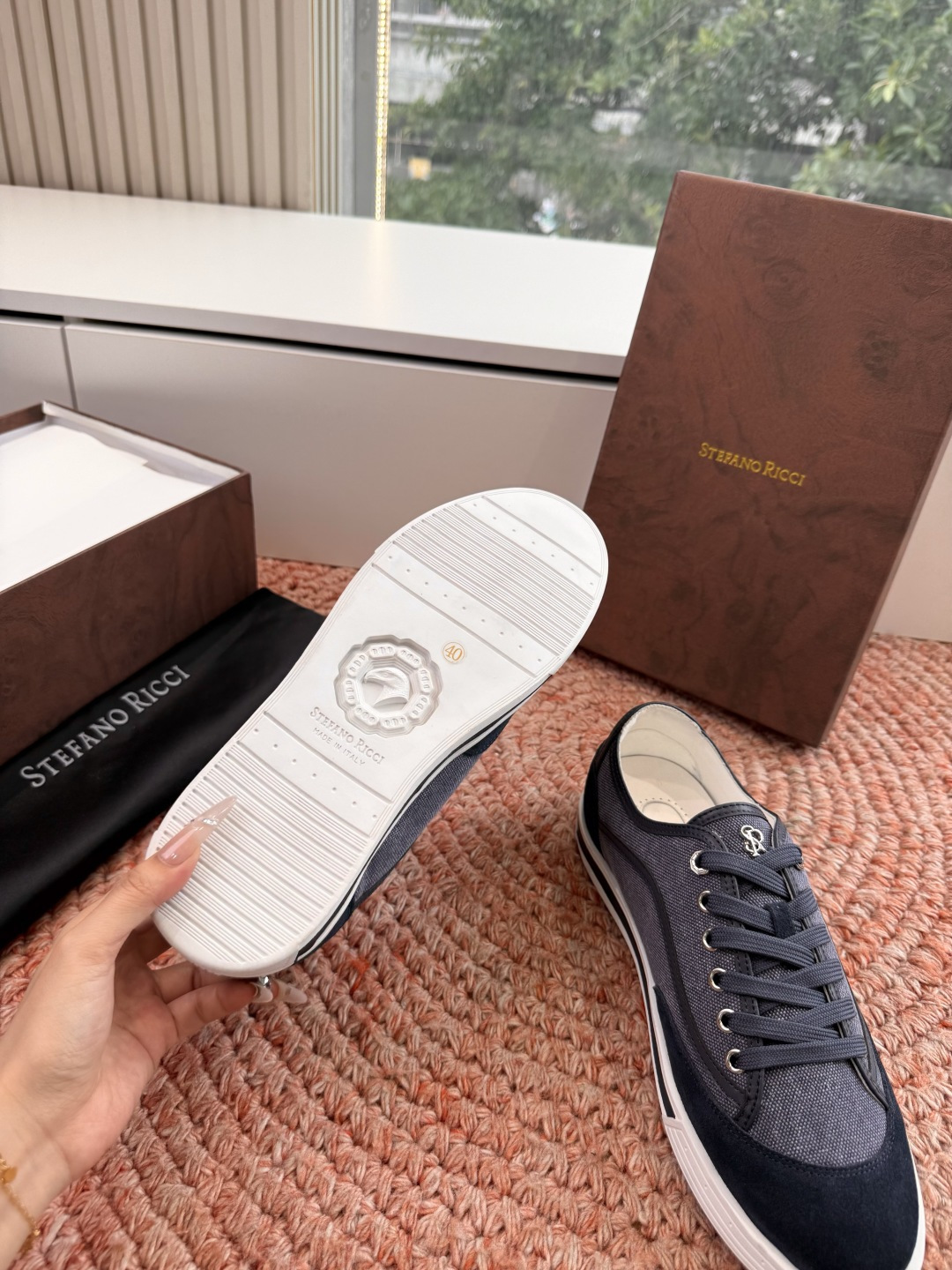 🌾G909顶级品质Stefano Ricci 史蒂芬高端奢侈品牌，男士休闲板鞋，麂皮面料打造，质感高端细