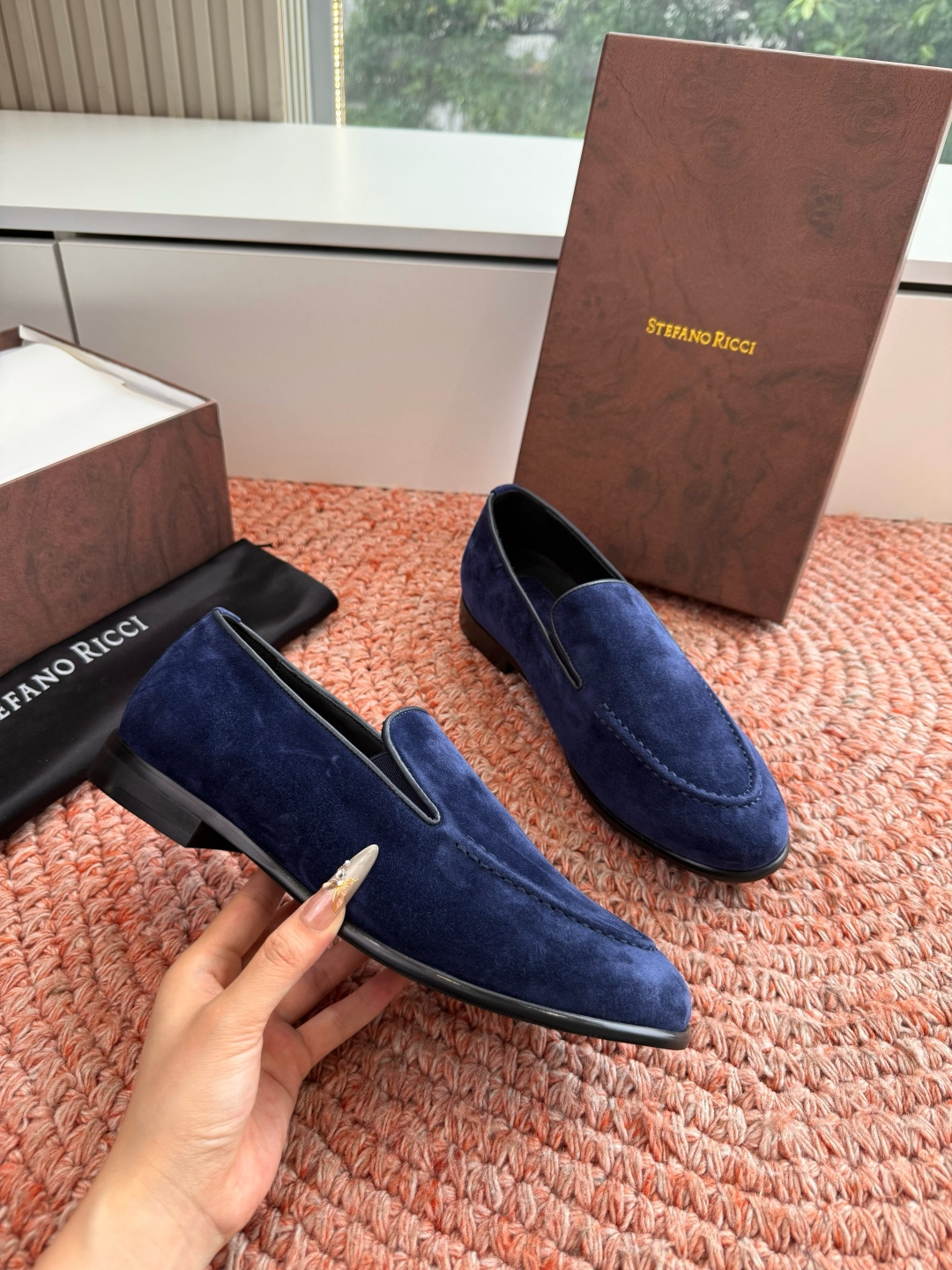 🌾G909顶级品质Stefano Ricci 史蒂芬高端奢侈品牌，男士休闲板鞋，麂皮面料打造，质感高端细