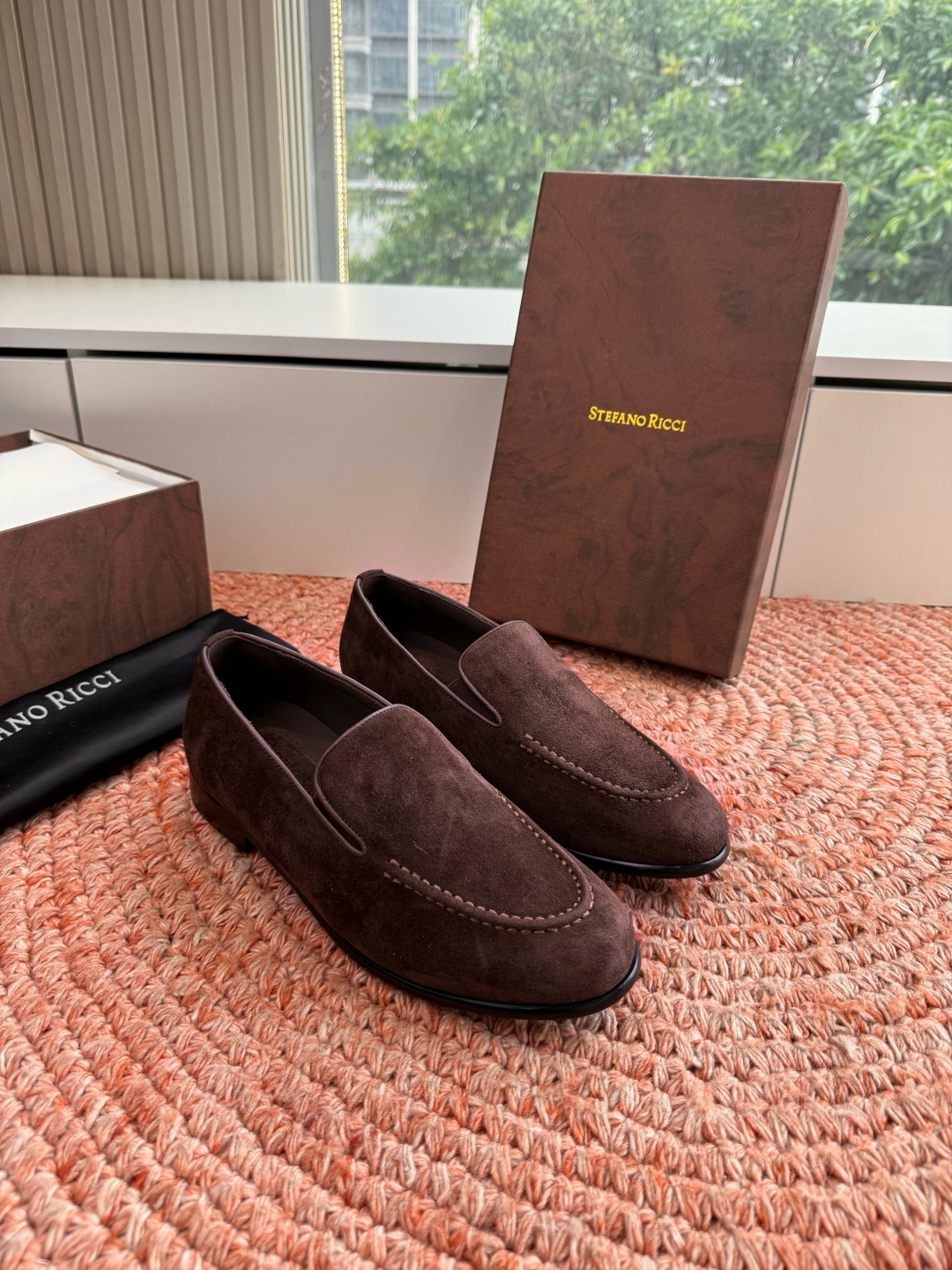 🌾G909顶级品质Stefano Ricci 史蒂芬高端奢侈品牌，男士休闲板鞋，麂皮面料打造，质感高端细