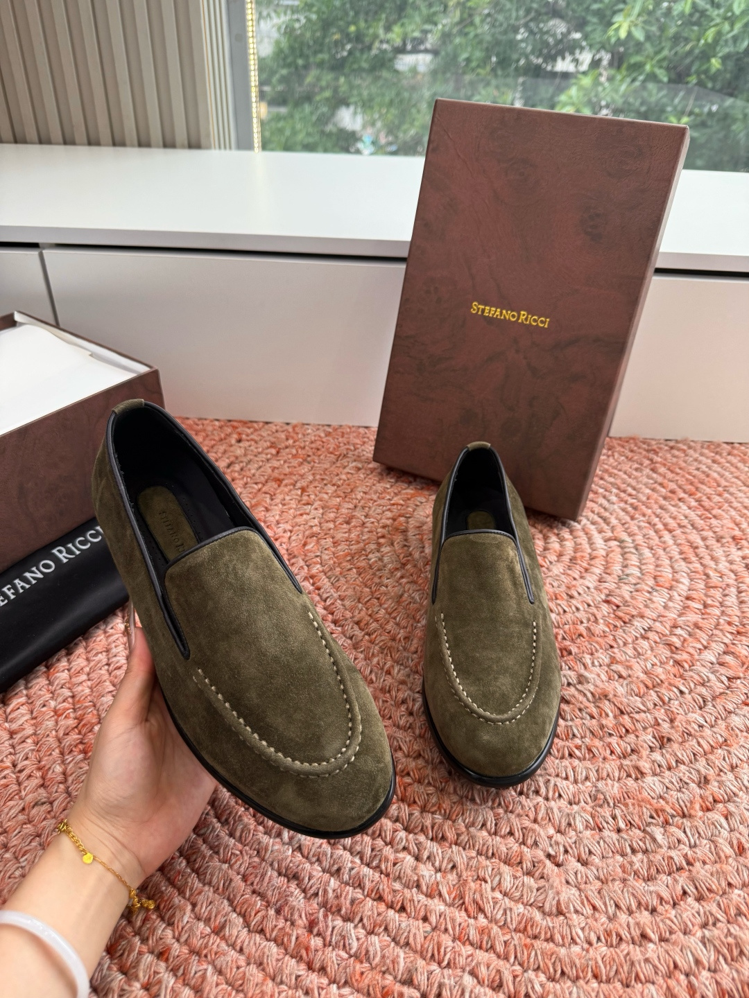 🌾G909顶级品质Stefano Ricci 史蒂芬高端奢侈品牌，男士休闲板鞋，麂皮面料打造，质感高端细