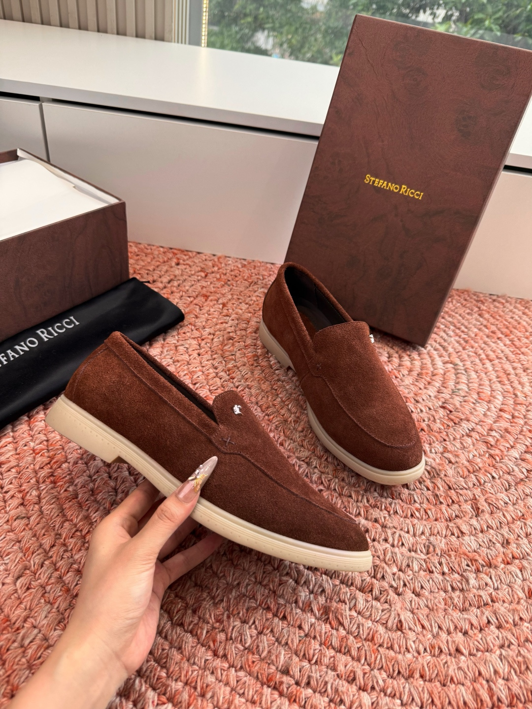 🌾G909顶级品质Stefano Ricci 史蒂芬高端奢侈品牌，男士休闲板鞋，麂皮面料打造，质感高端细