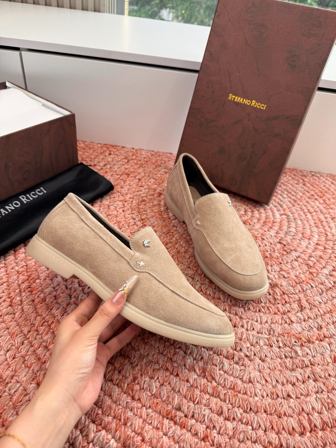 🌾G909顶级品质Stefano Ricci 史蒂芬高端奢侈品牌，男士休闲板鞋，麂皮面料打造，质感高端细