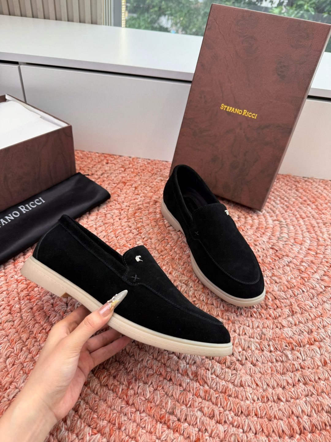 🌾G909顶级品质Stefano Ricci 史蒂芬高端奢侈品牌，男士休闲板鞋，麂皮面料打造，质感高端细