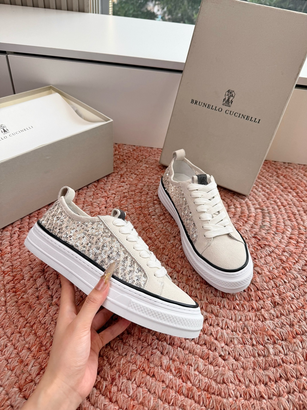 🌾G909所见即所得bc代购级女鞋brunell* cucinell*运动板鞋麂皮新款真的一眼爱上休闲鞋
