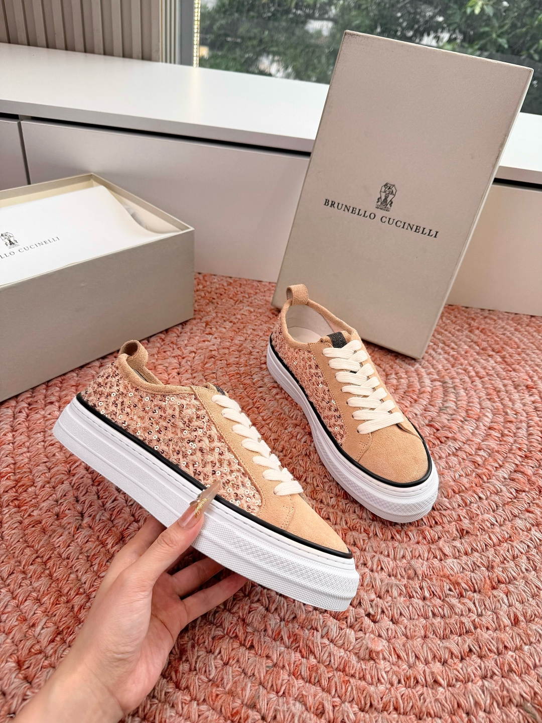 🌾G909所见即所得bc代购级女鞋brunell* cucinell*运动板鞋麂皮新款真的一眼爱上休闲鞋