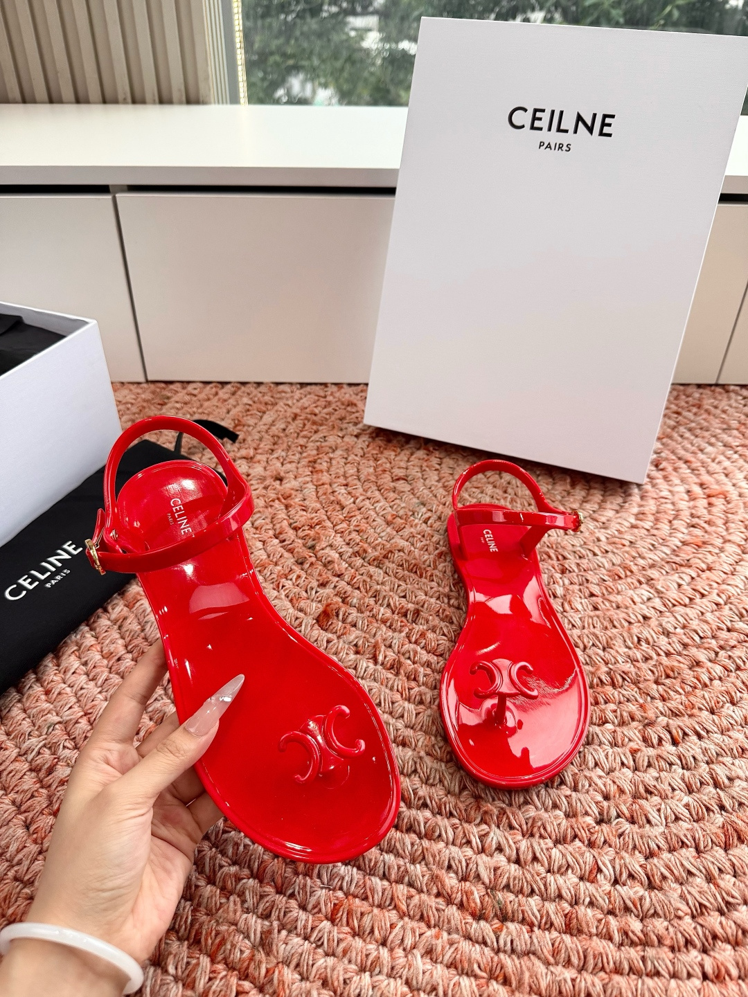 🌾G059所见即所得代购级别CELINE思琳赛琳一字带拖鞋凉鞋CELINE RUNNER 有CELINE