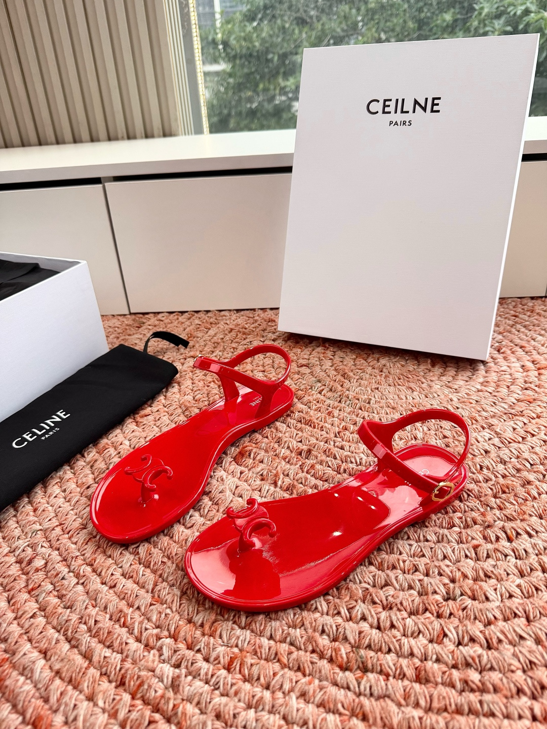 🌾G059所见即所得代购级别CELINE思琳赛琳一字带拖鞋凉鞋CELINE RUNNER 有CELINE
