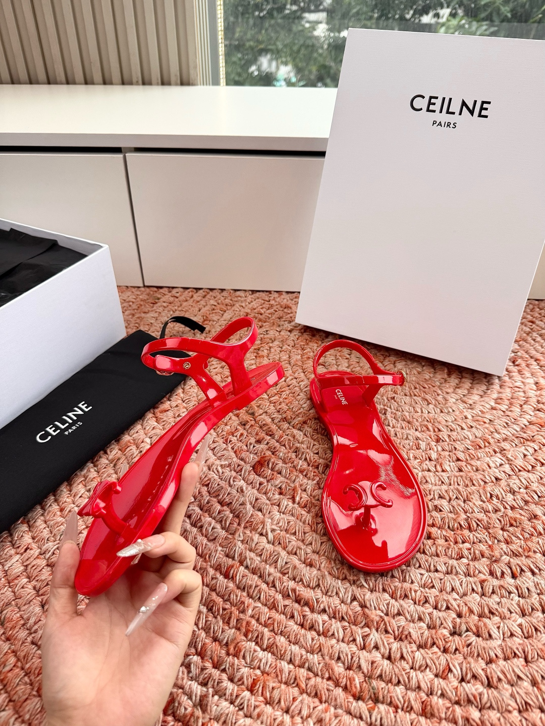 🌾G059所见即所得代购级别CELINE思琳赛琳一字带拖鞋凉鞋CELINE RUNNER 有CELINE