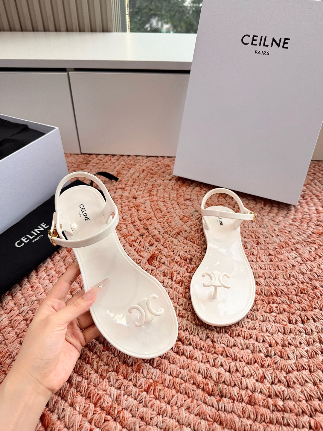 🌾G059所见即所得代购级别CELINE思琳赛琳一字带拖鞋凉鞋CELINE RUNNER 有CELINE