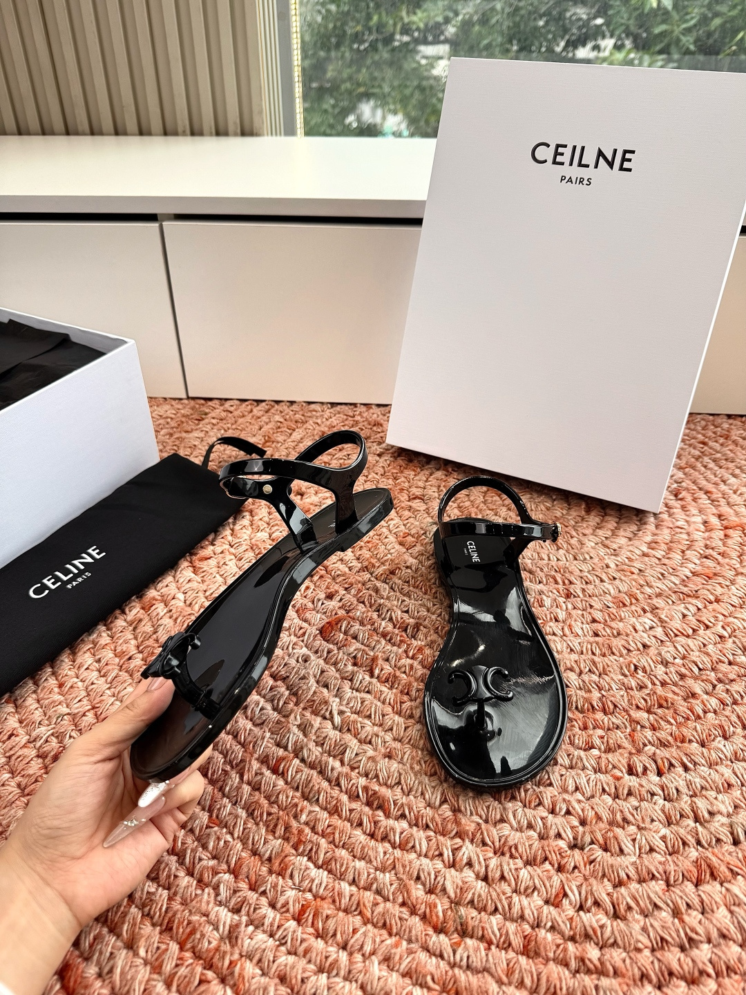 🌾G059所见即所得代购级别CELINE思琳赛琳一字带拖鞋凉鞋CELINE RUNNER 有CELINE