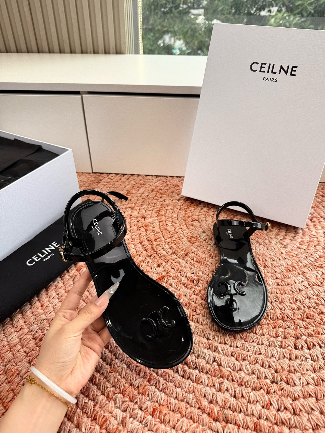 🌾G059所见即所得代购级别CELINE思琳赛琳一字带拖鞋凉鞋CELINE RUNNER 有CELINE