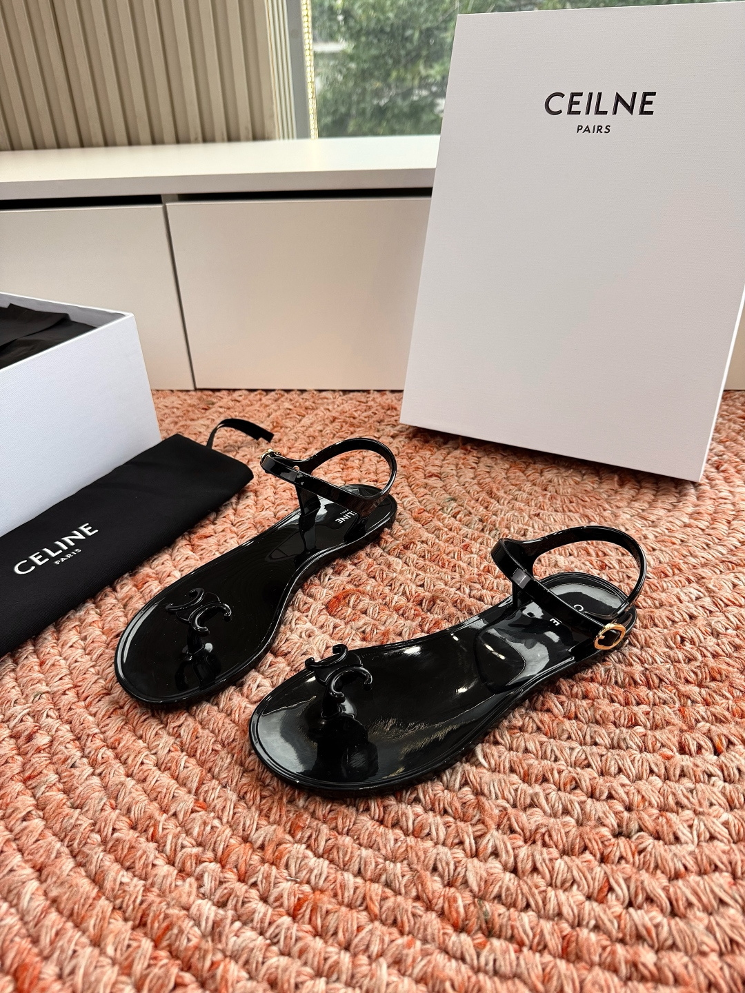 🌾G059所见即所得代购级别CELINE思琳赛琳一字带拖鞋凉鞋CELINE RUNNER 有CELINE