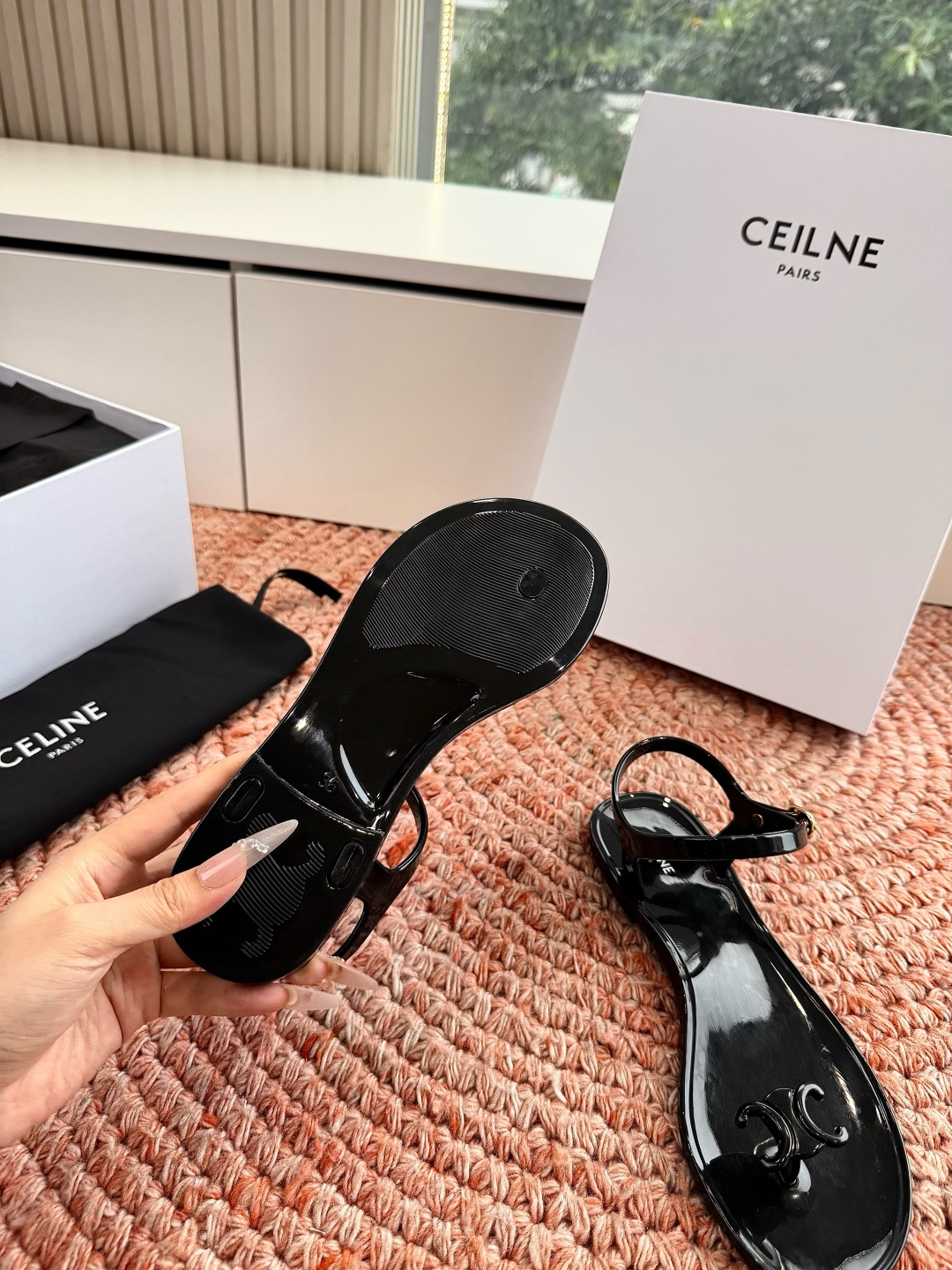 🌾G059所见即所得代购级别CELINE思琳赛琳一字带拖鞋凉鞋CELINE RUNNER 有CELINE
